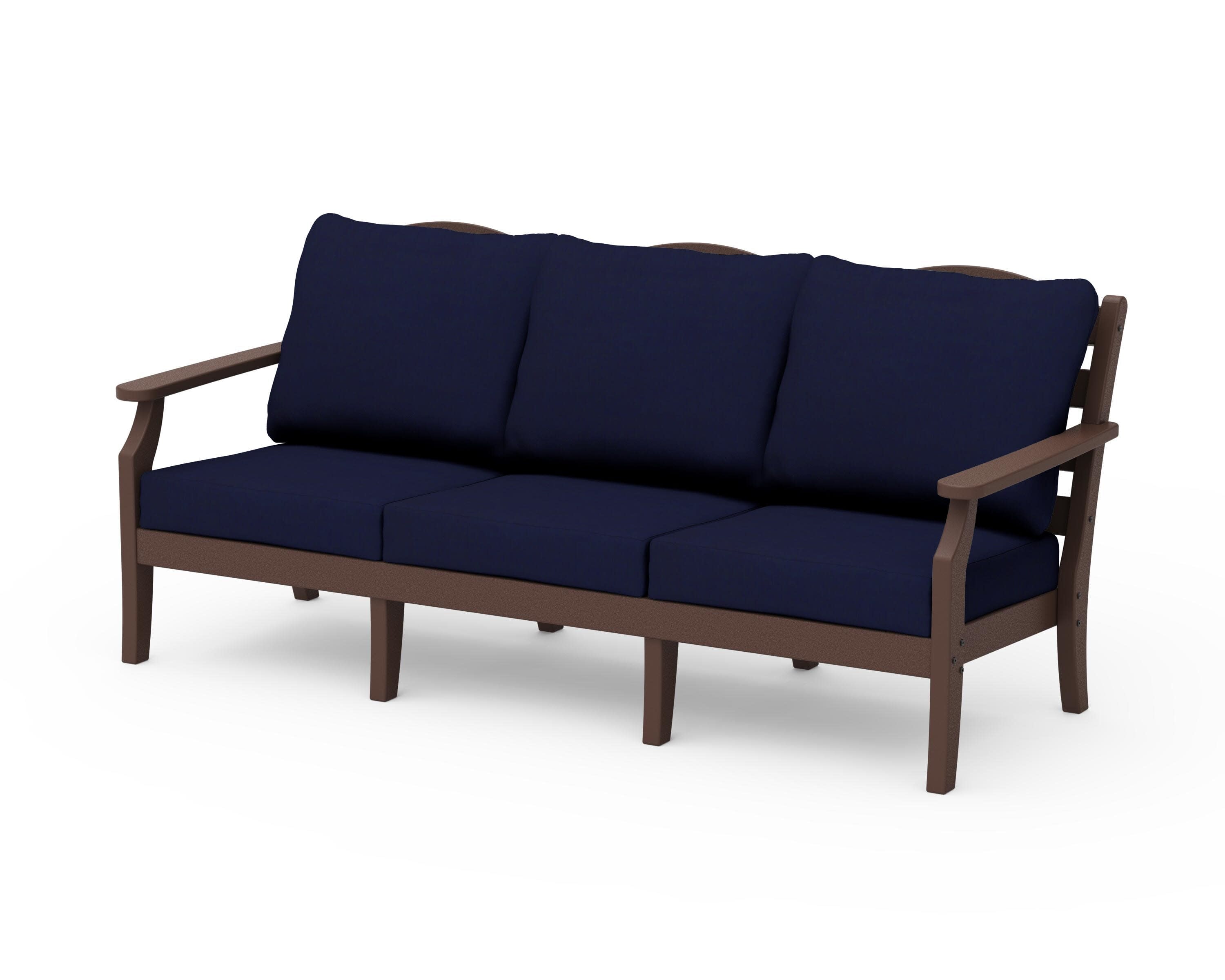 Savannah Deep Seating Sofa in Mahogany / Navy