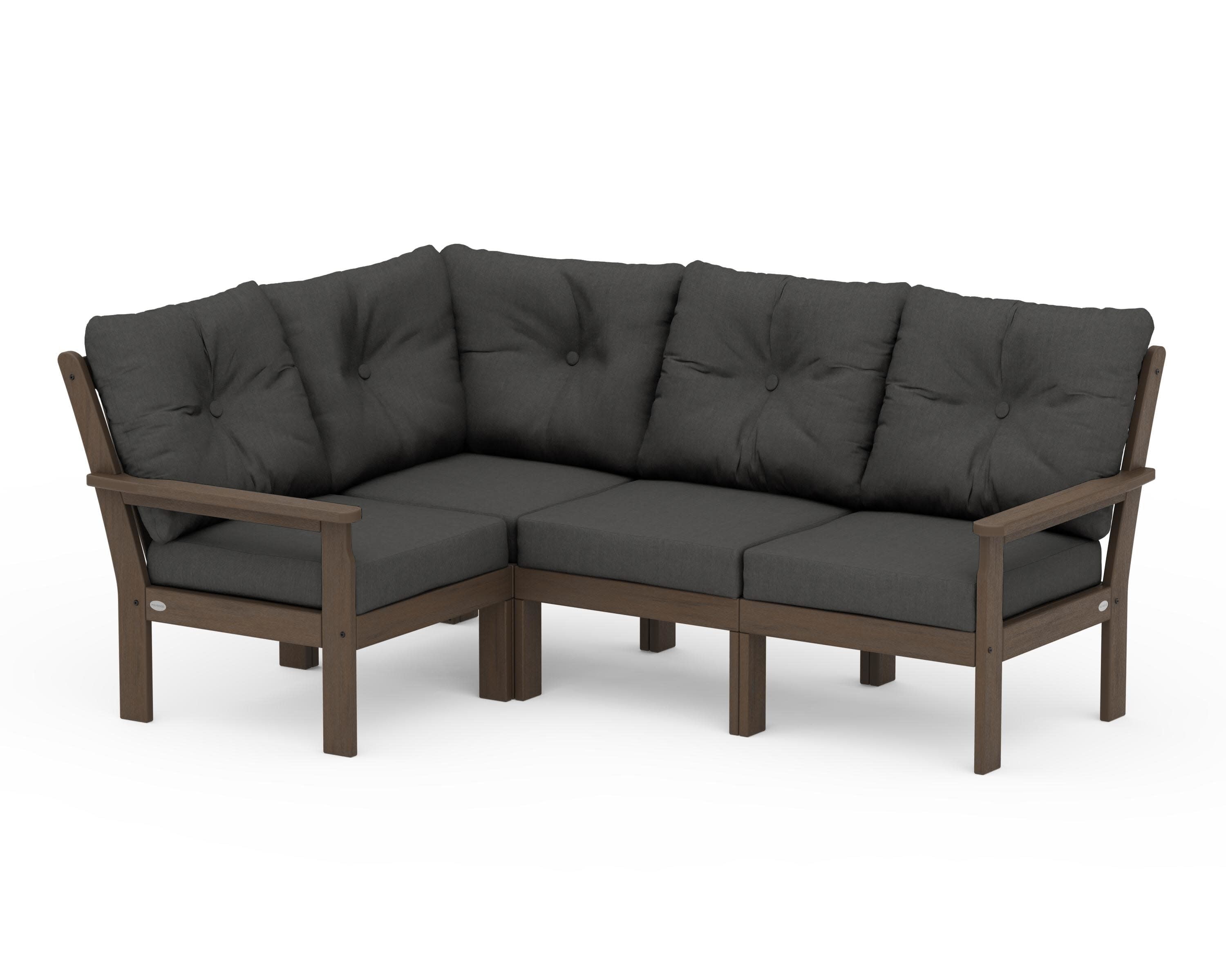 Vineyard 4-Piece Sectional in Kona / Spectrum Carbon