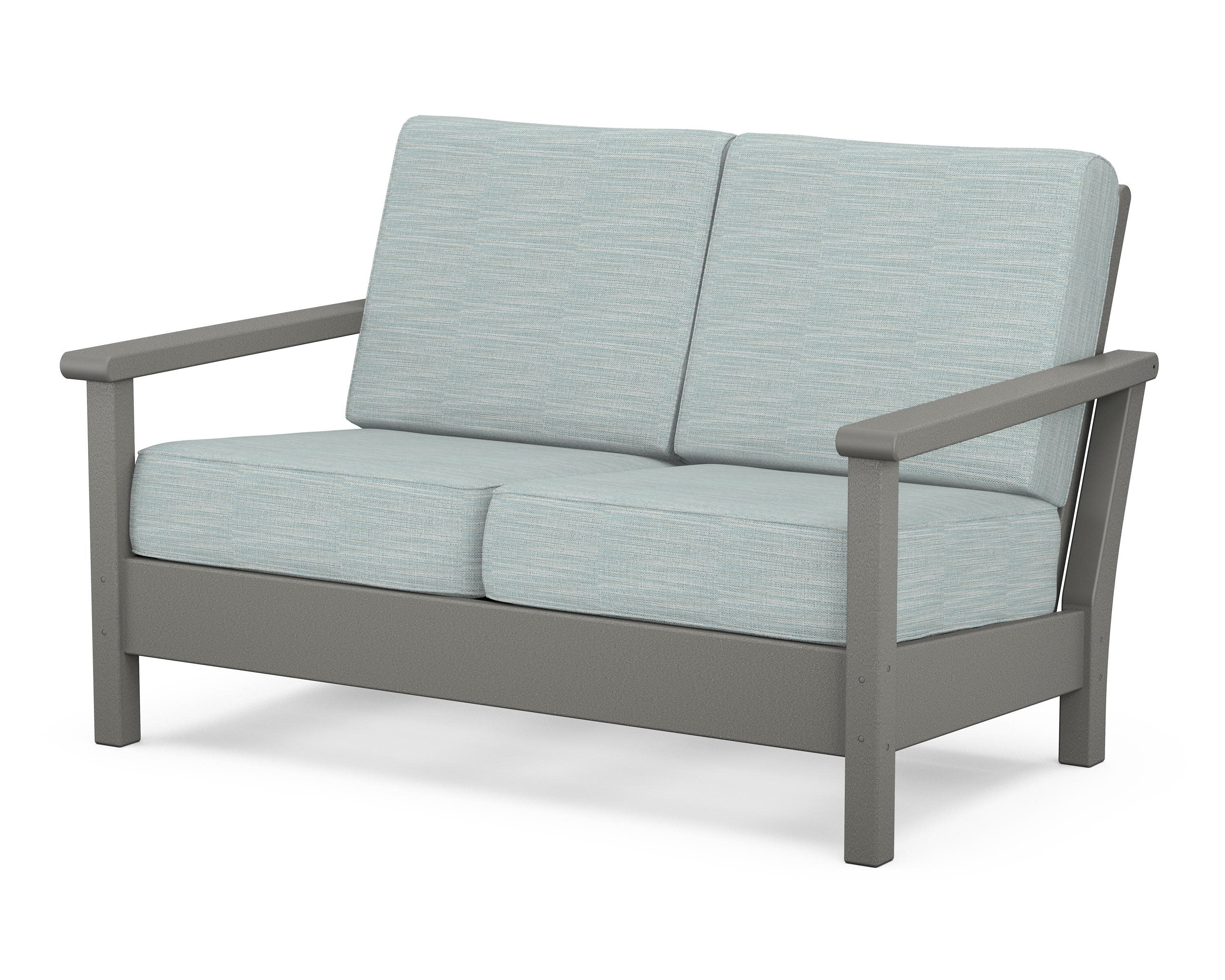 Harbour Deep Seating Loveseat in Slate Grey / Soothe Mist