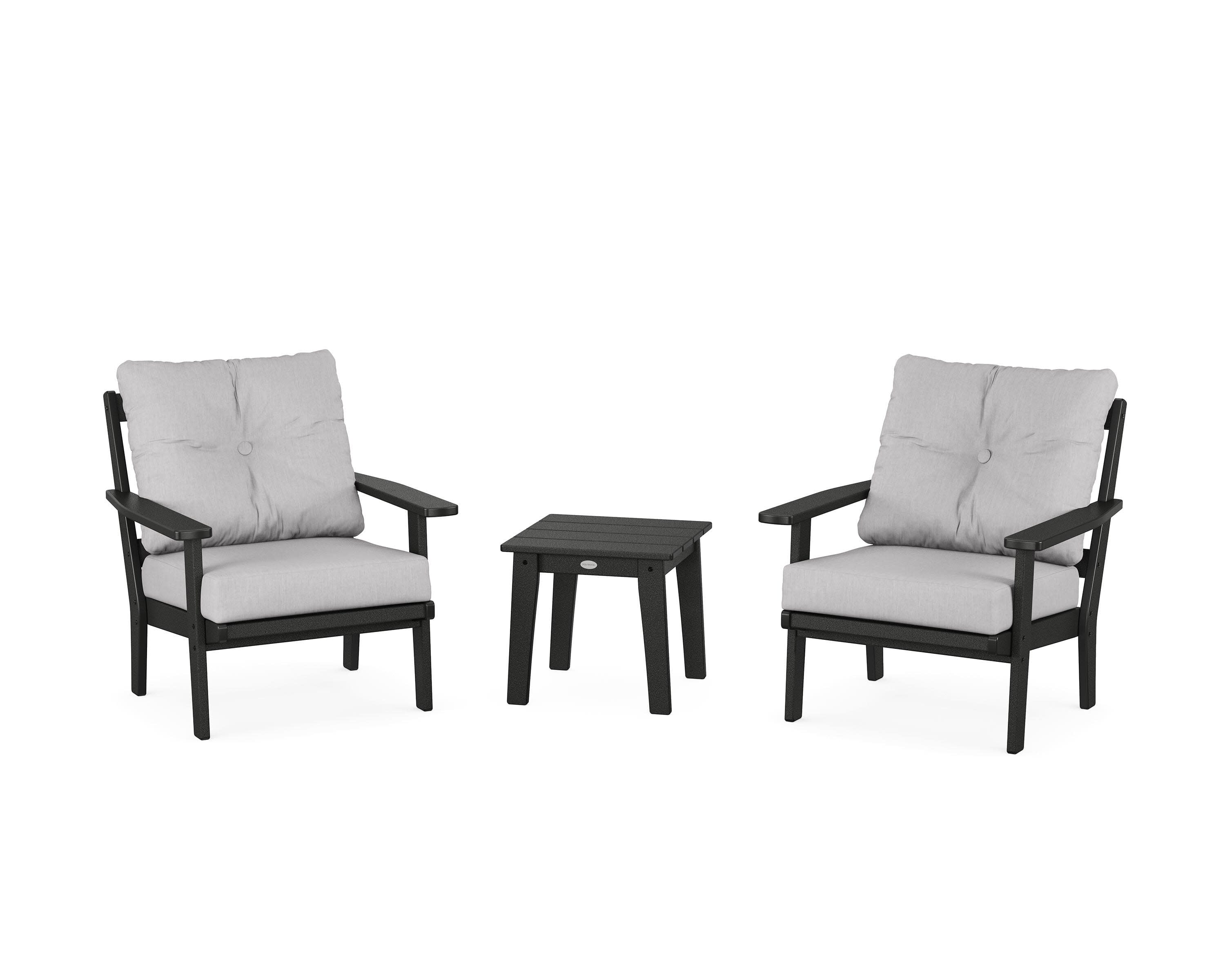 Prairie 3-Piece Deep Seating Set in Black / Granite