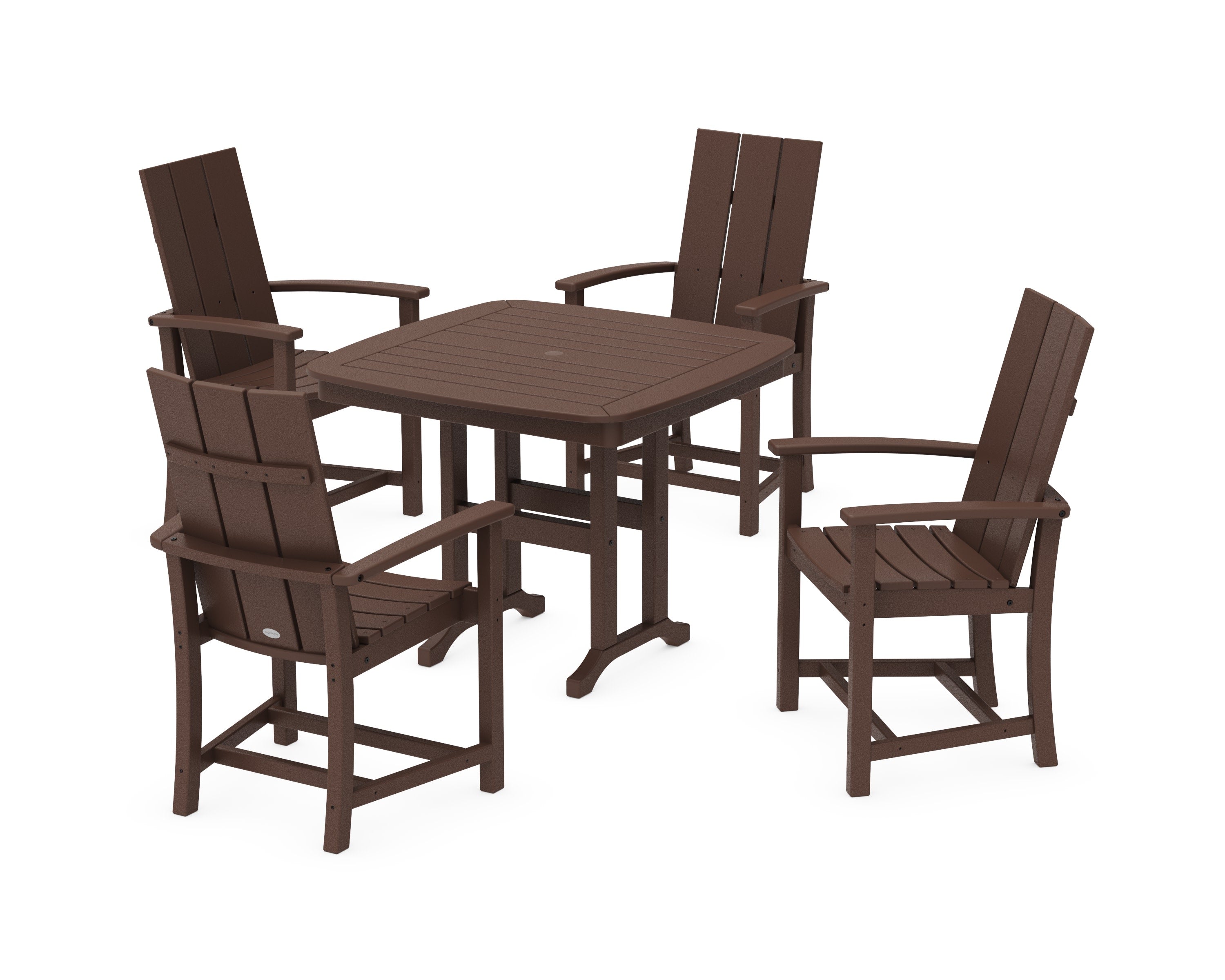 Modern Adirondack 5-Piece Dining Set in Mahogany