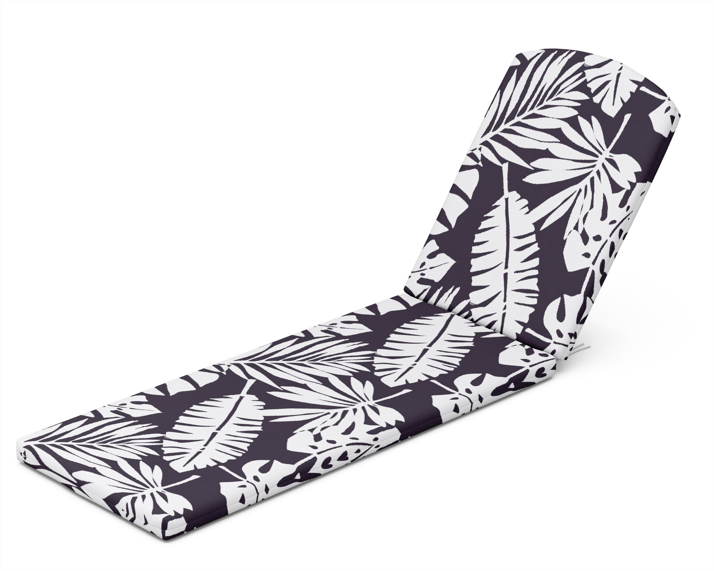 Chaise Cushion in Leaf Navy