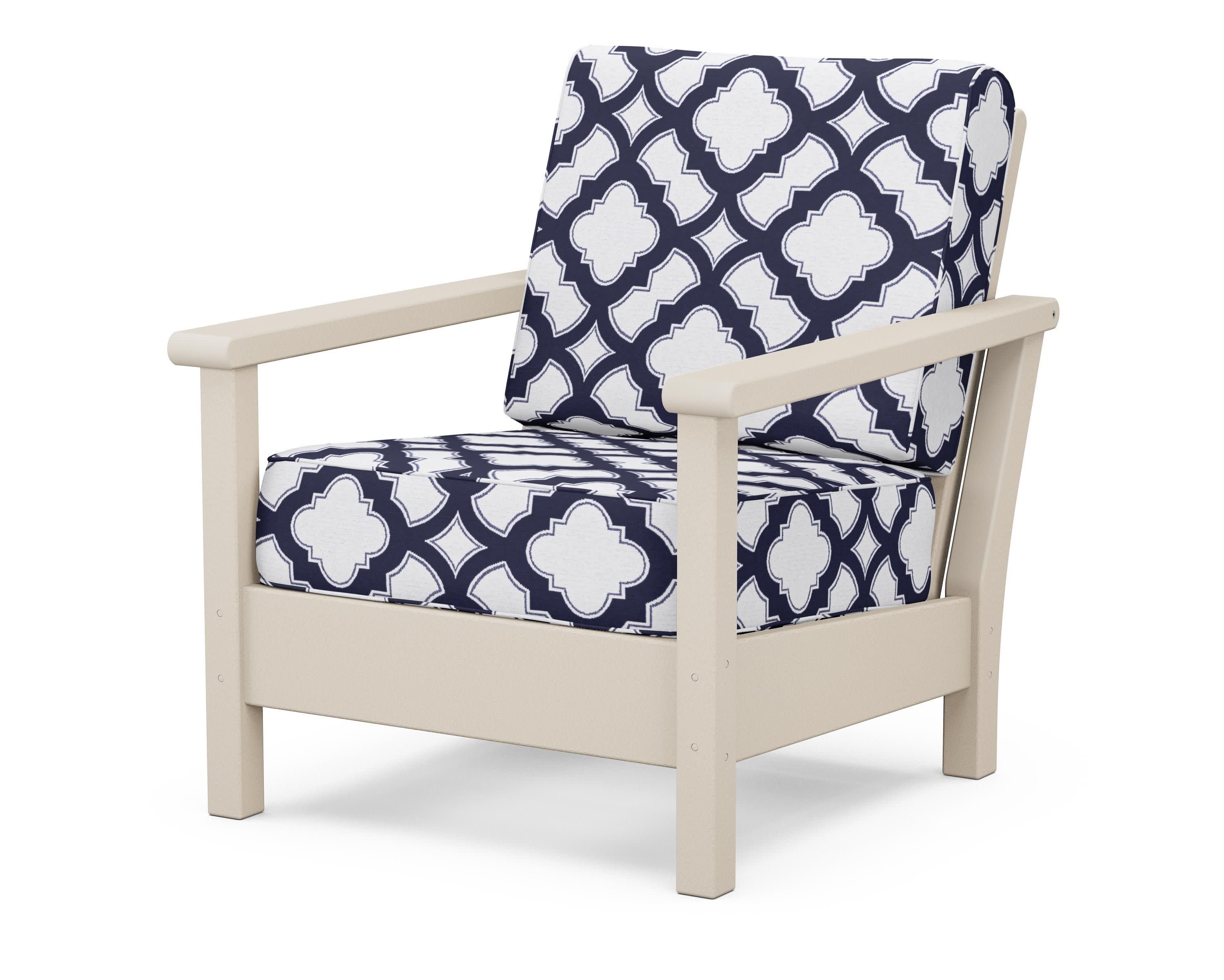Harbour Deep Seating Chair in Sand / Trellis Navy