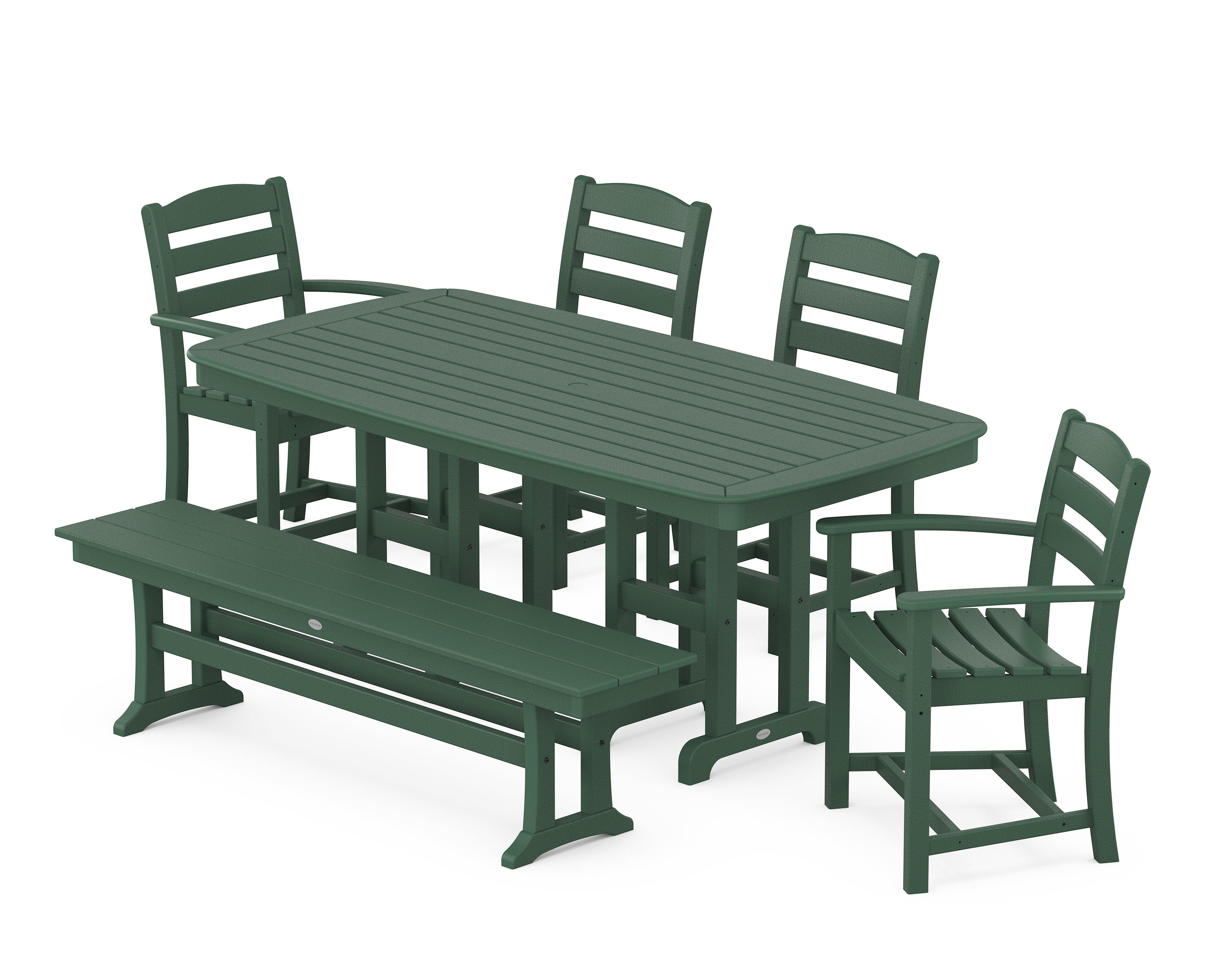 La Casa Caf 6-Piece Dining Set with Bench in Green