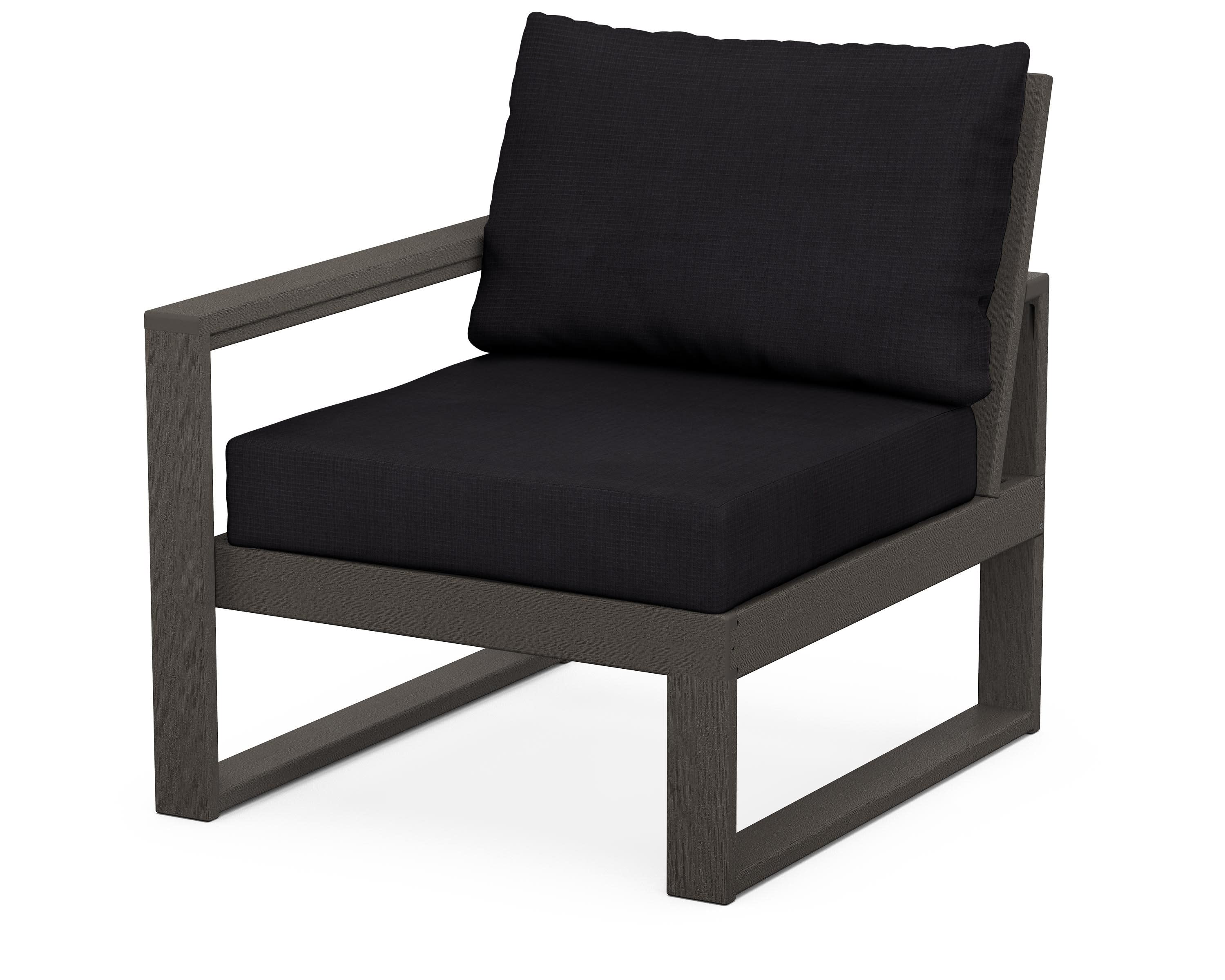 EDGE Modular Left Arm Chair in Vintage Coffee / Midnight Linen