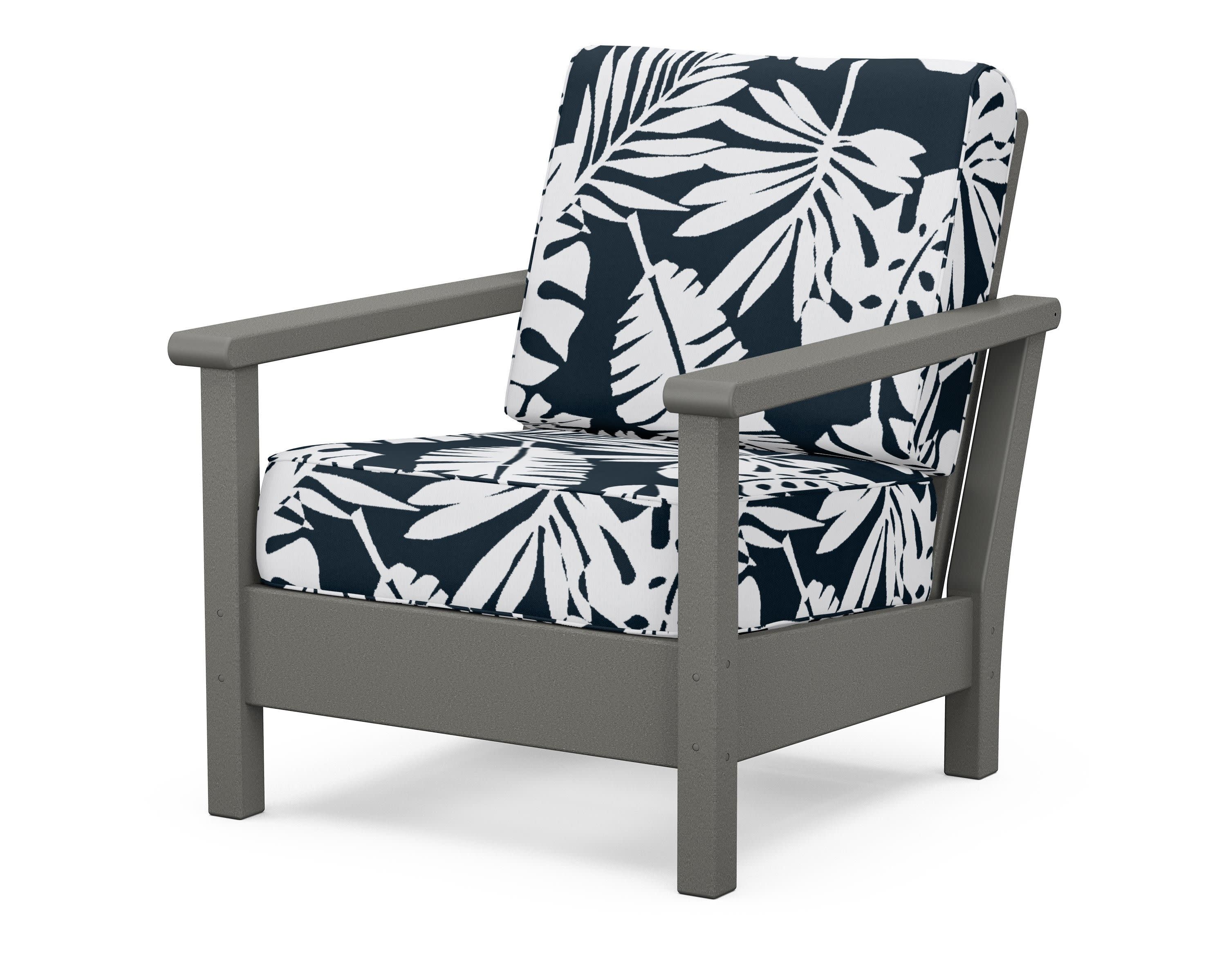 Harbour Deep Seating Chair in Slate Grey / Leaf Marine Indigo