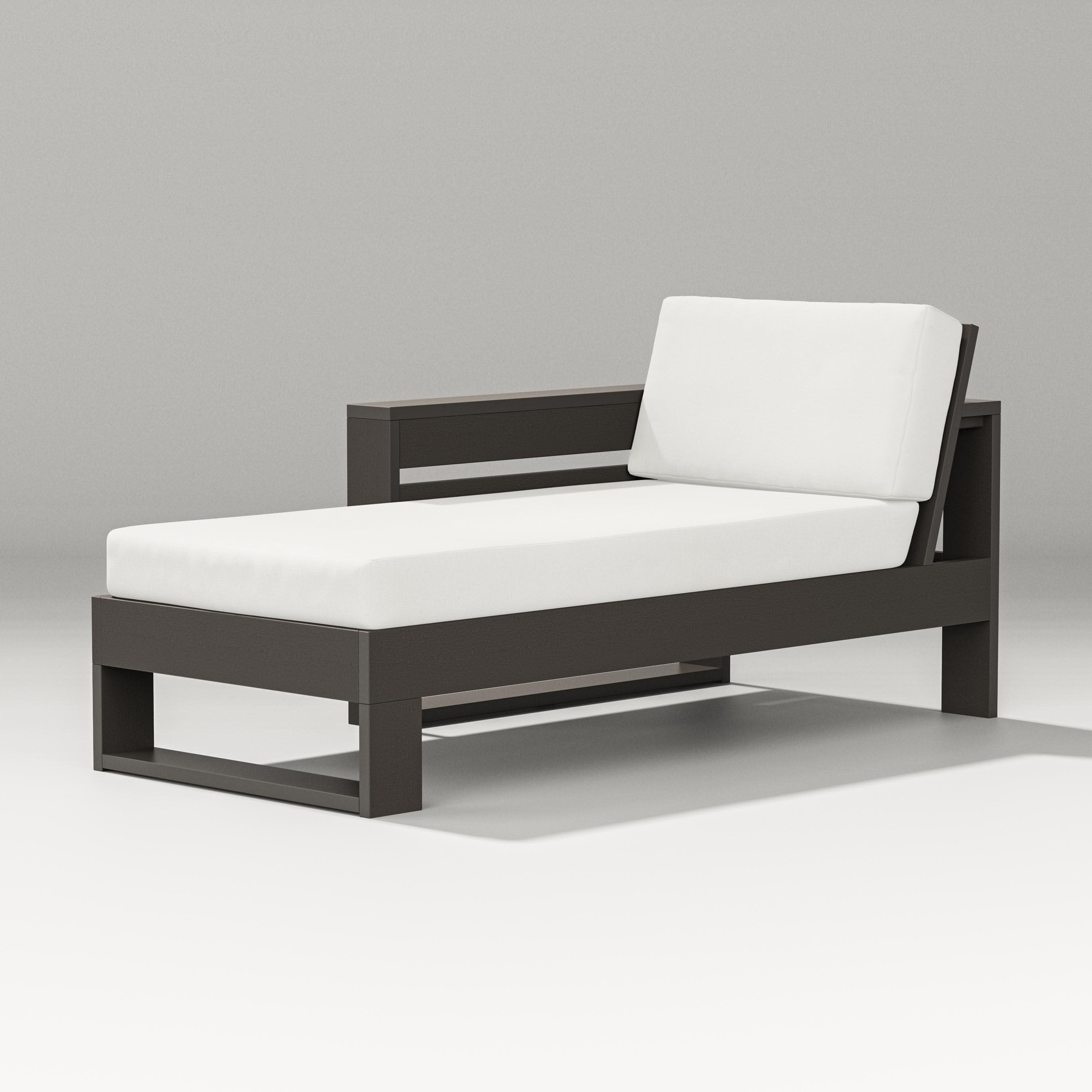 Latitude Modular Left Arm Chaise in Vintage Coffee / Natural Linen