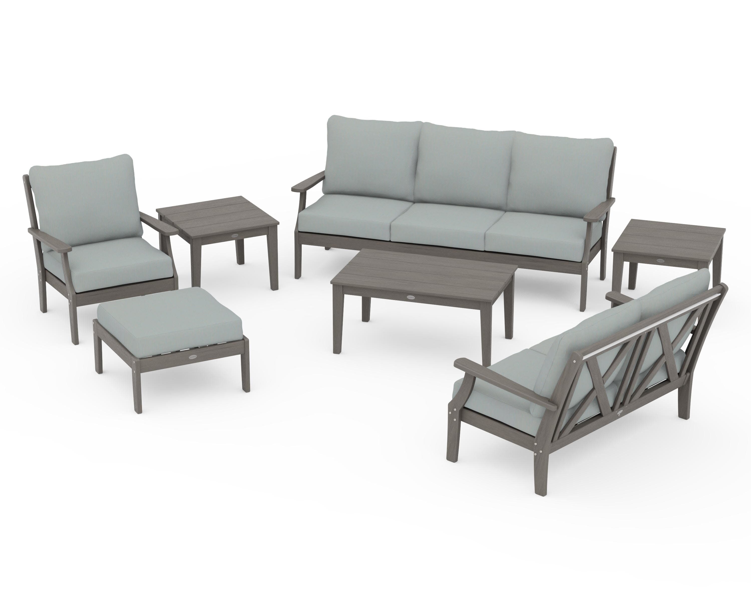 Braxton 7-Piece Deep Seating Set in Driftwood / Spa
