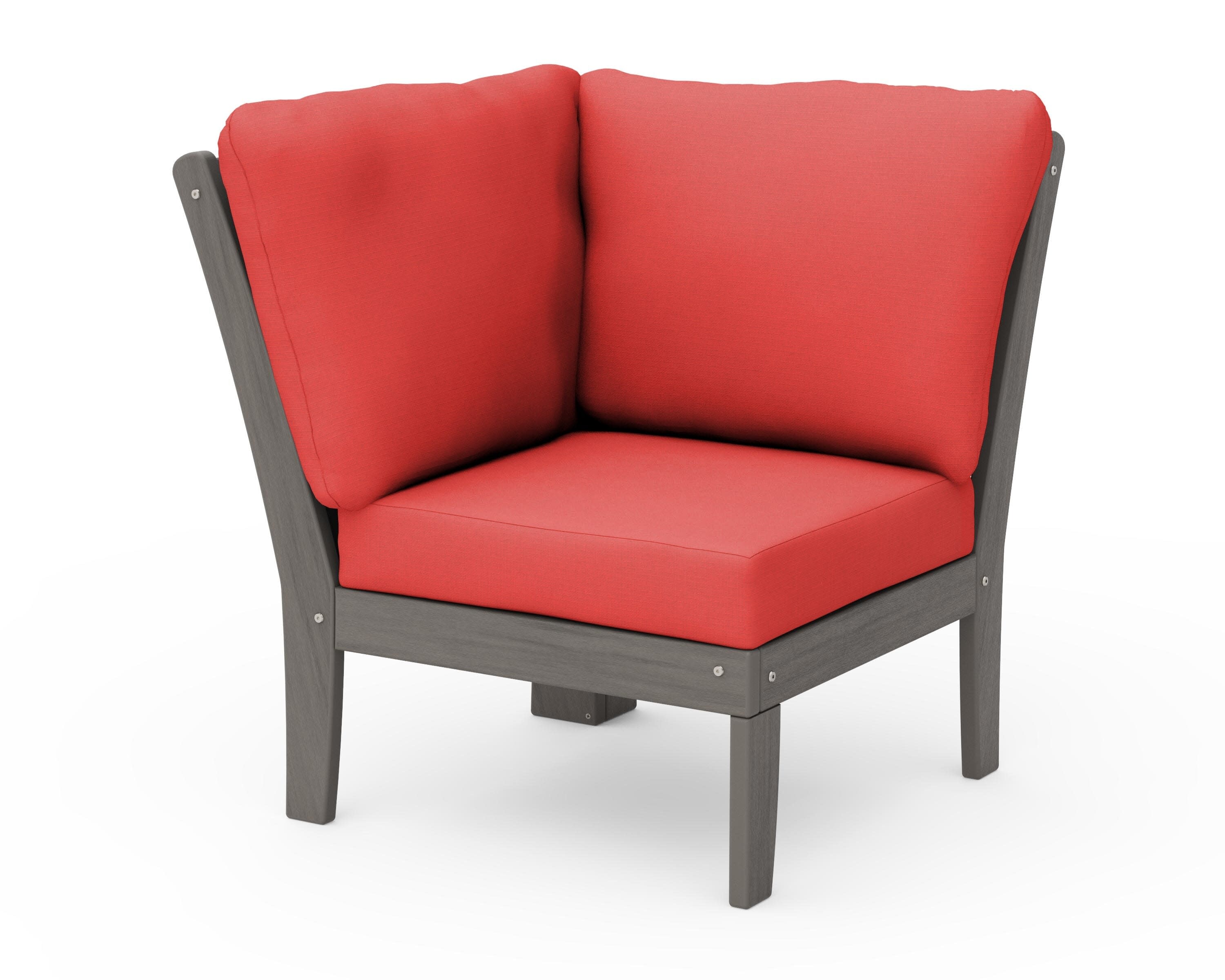 Braxton Modular Corner Chair in Driftwood / Crimson Linen