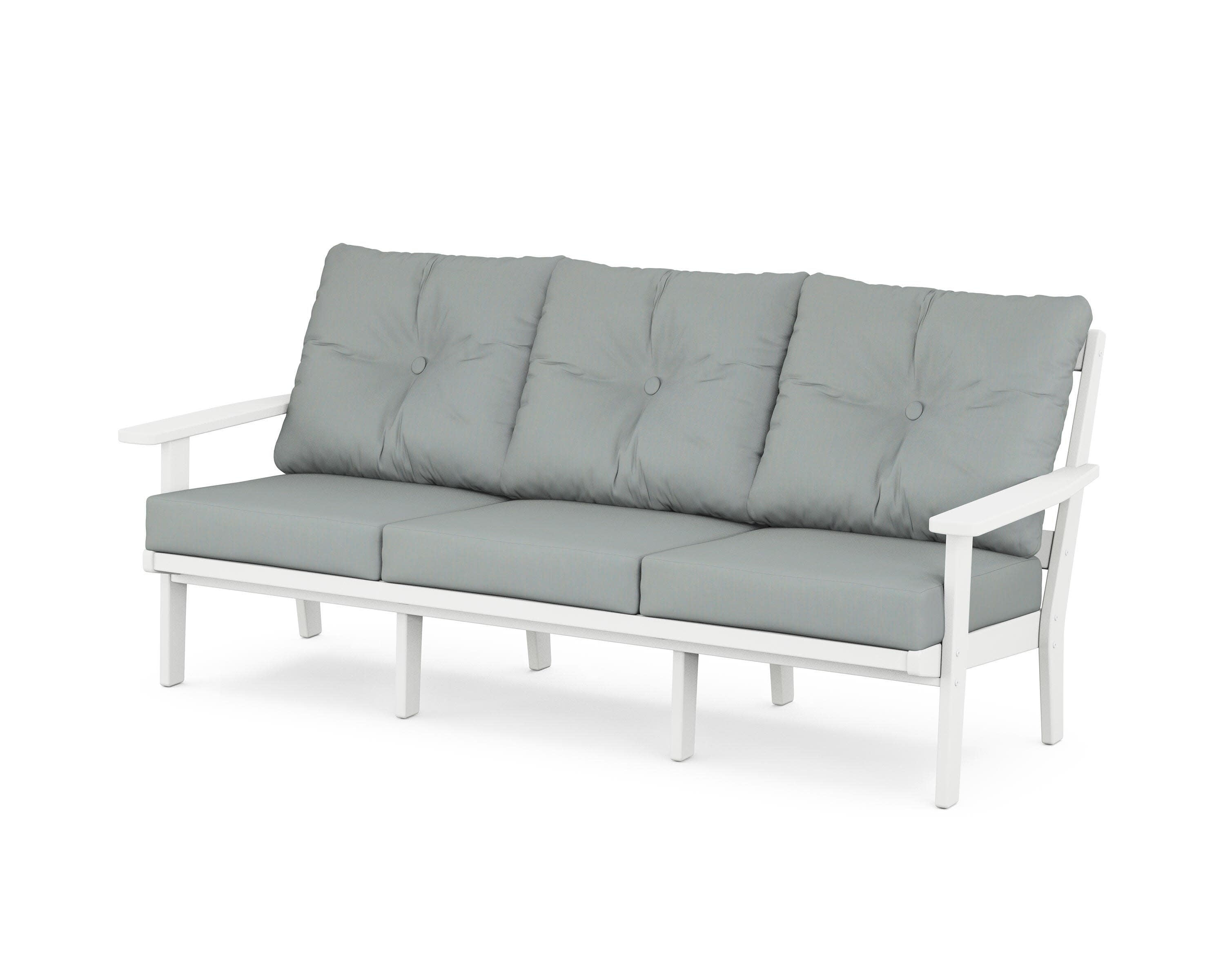 Oxford Deep Seating Sofa in White / Spa