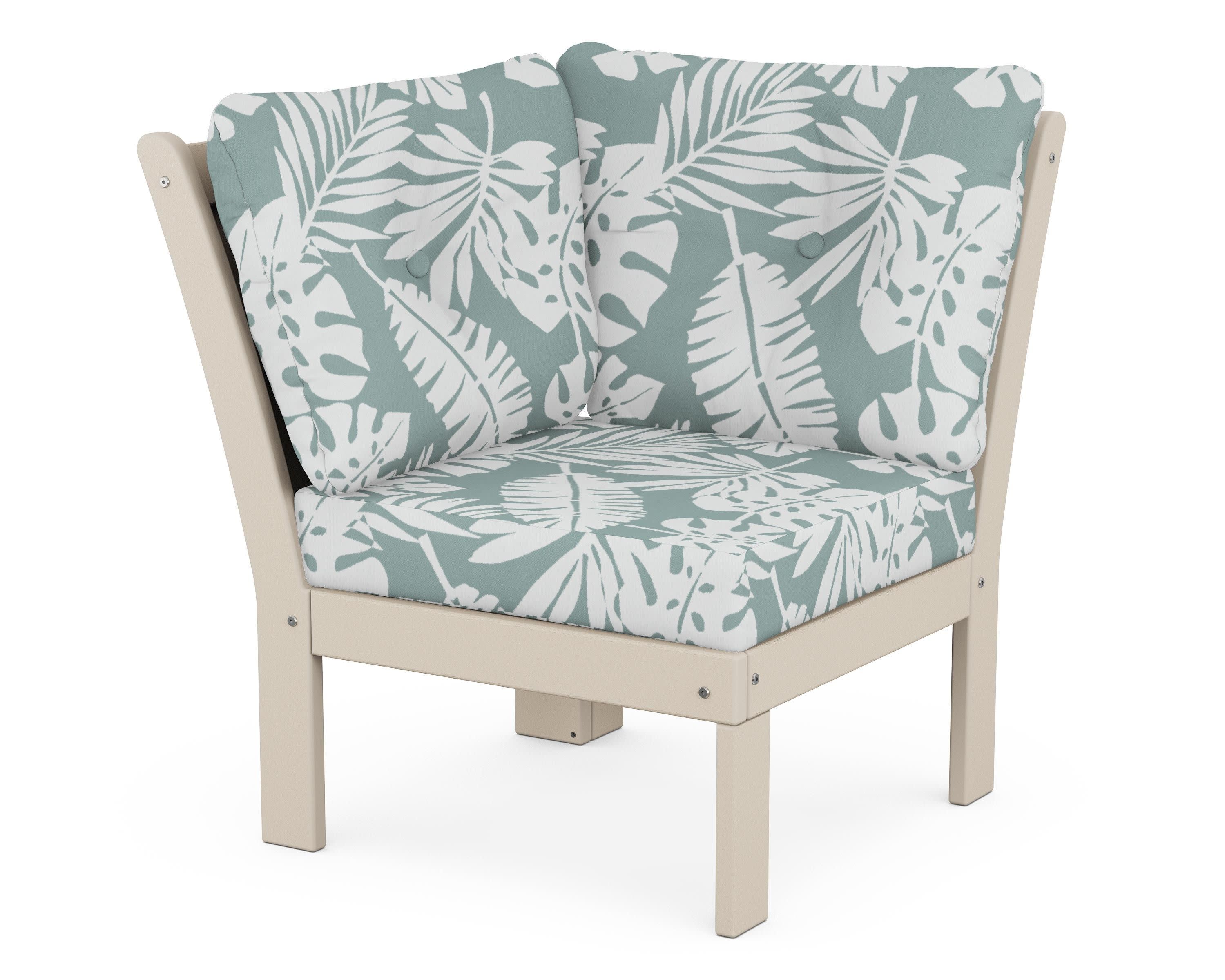 Vineyard Modular Corner Chair in Sand / Leaf Glacier Spa