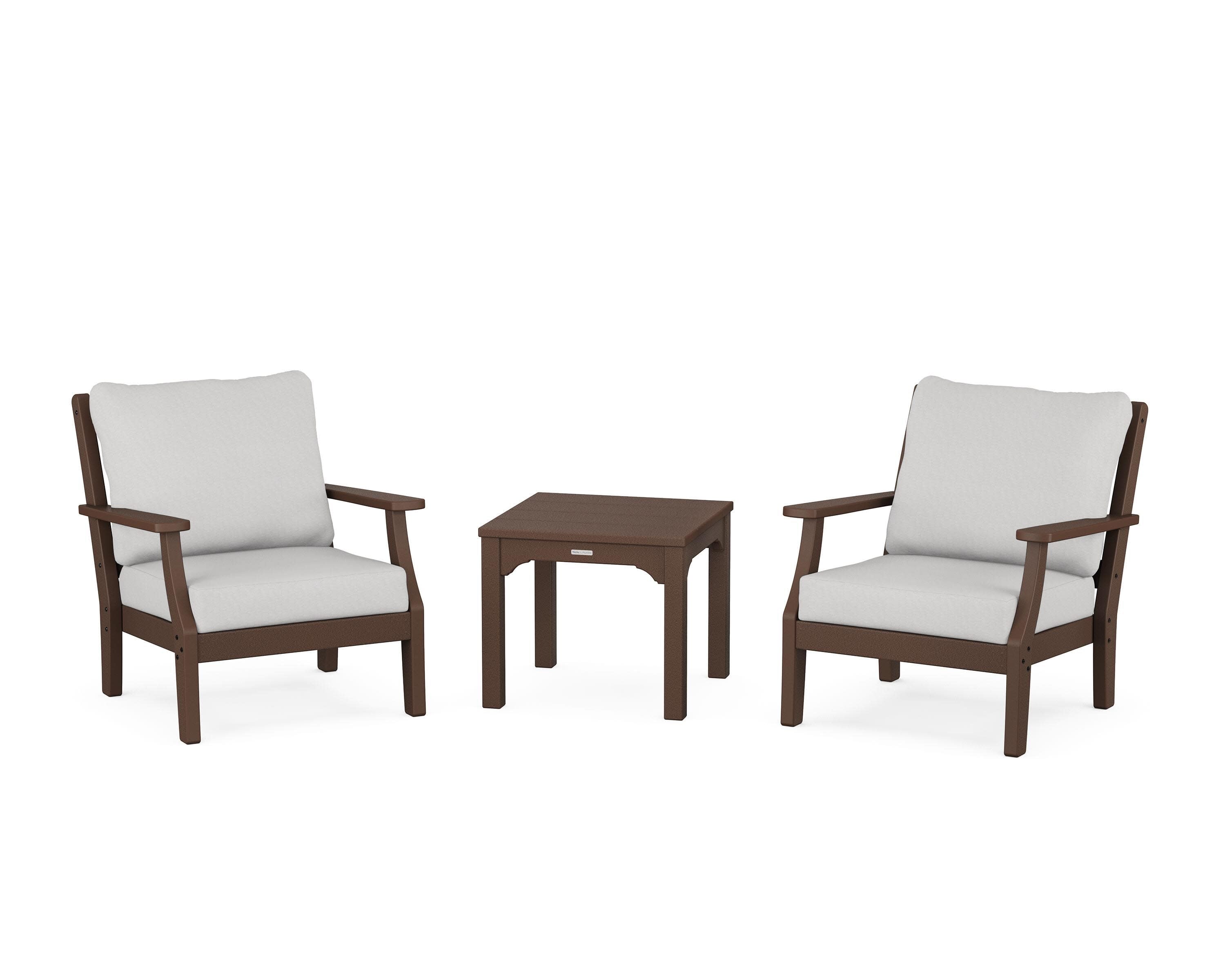 Chinoiserie 3-Piece Deep Seating Set in Mahogany / Diamond in the Rough