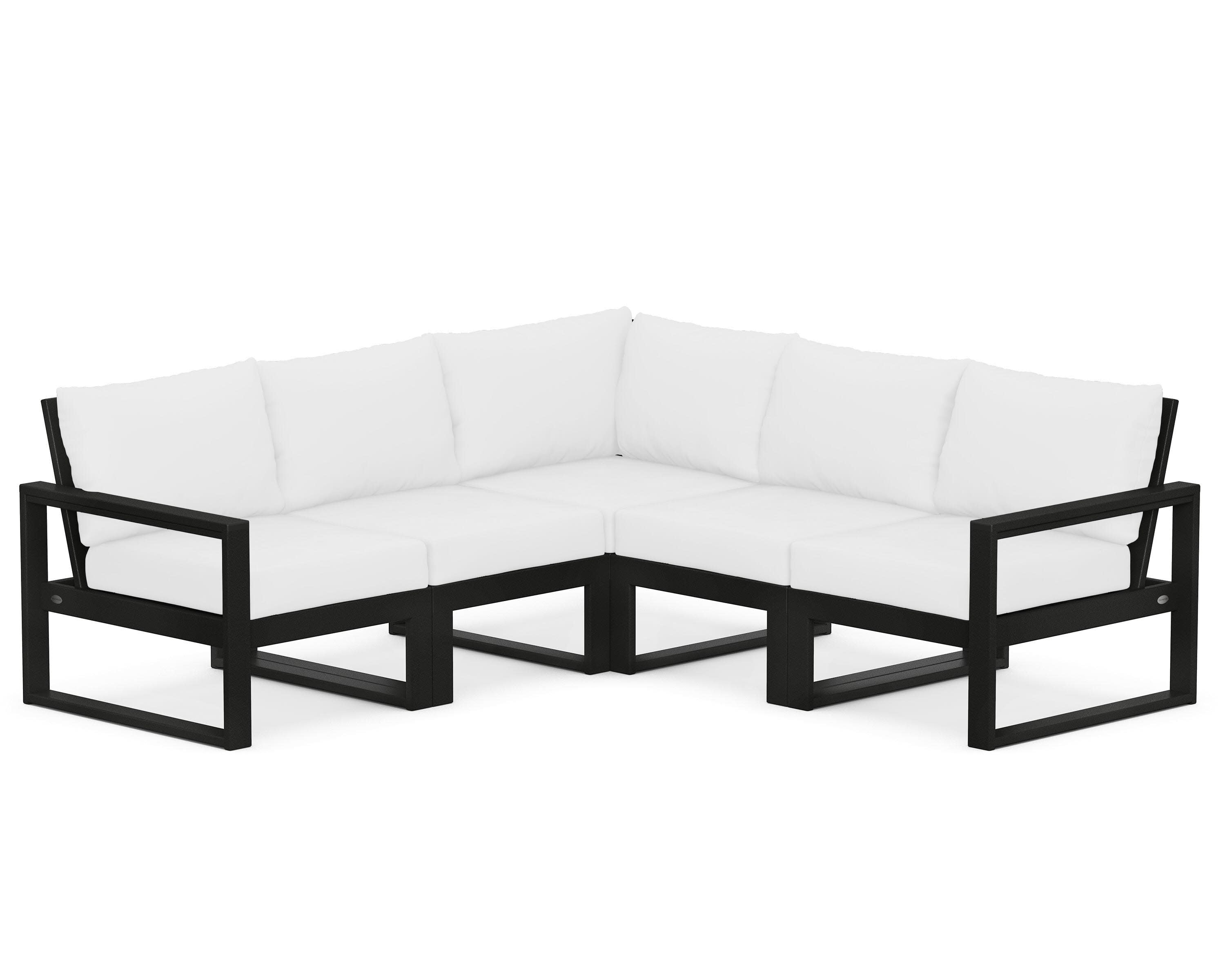 EDGE 5-Piece Modular Deep Seating Set in Black / Natural