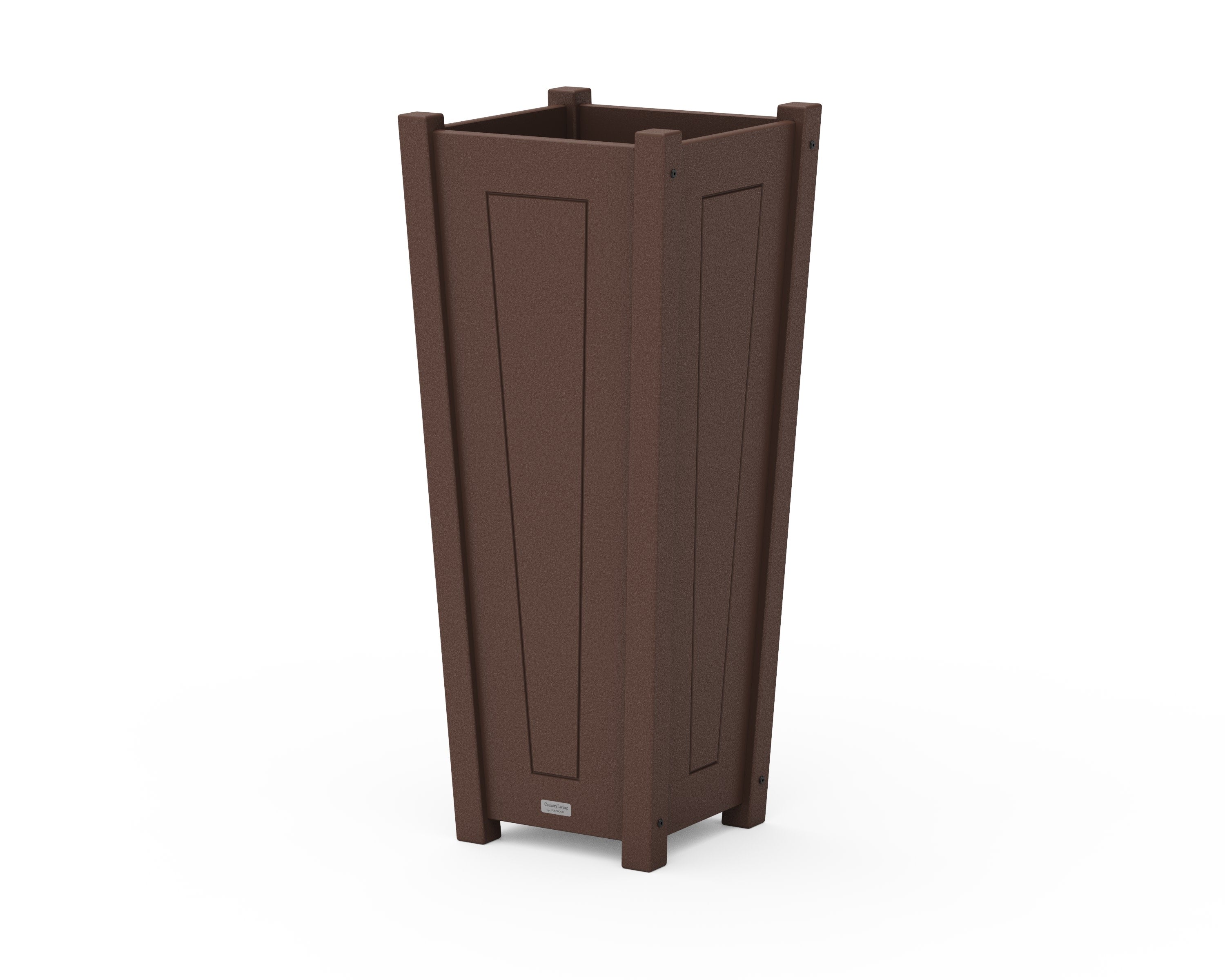 Country Living Tapered Square Tall Planter Box in Mahogany