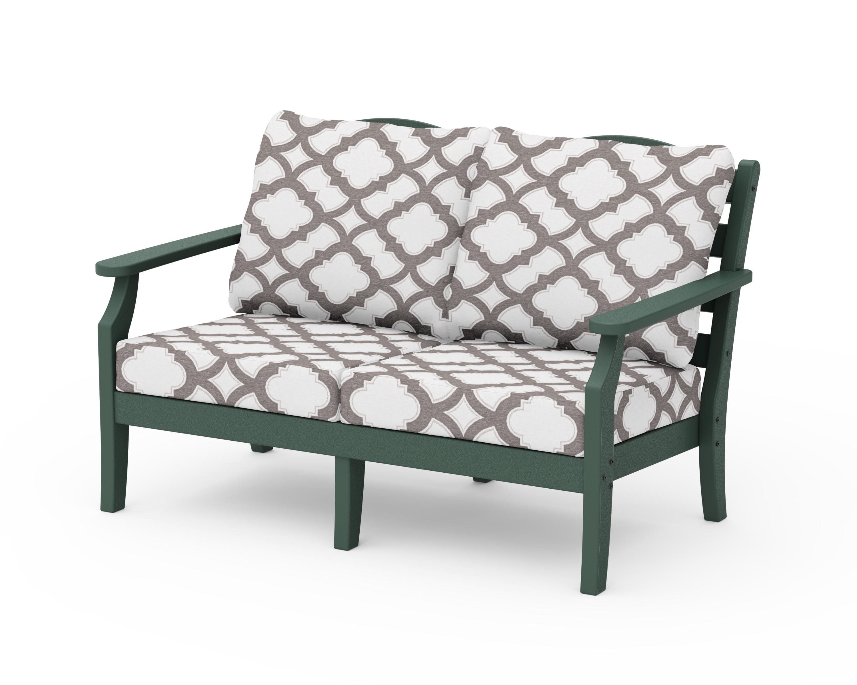 Savannah Deep Seating Loveseat in Green / Trellis Grey Mist