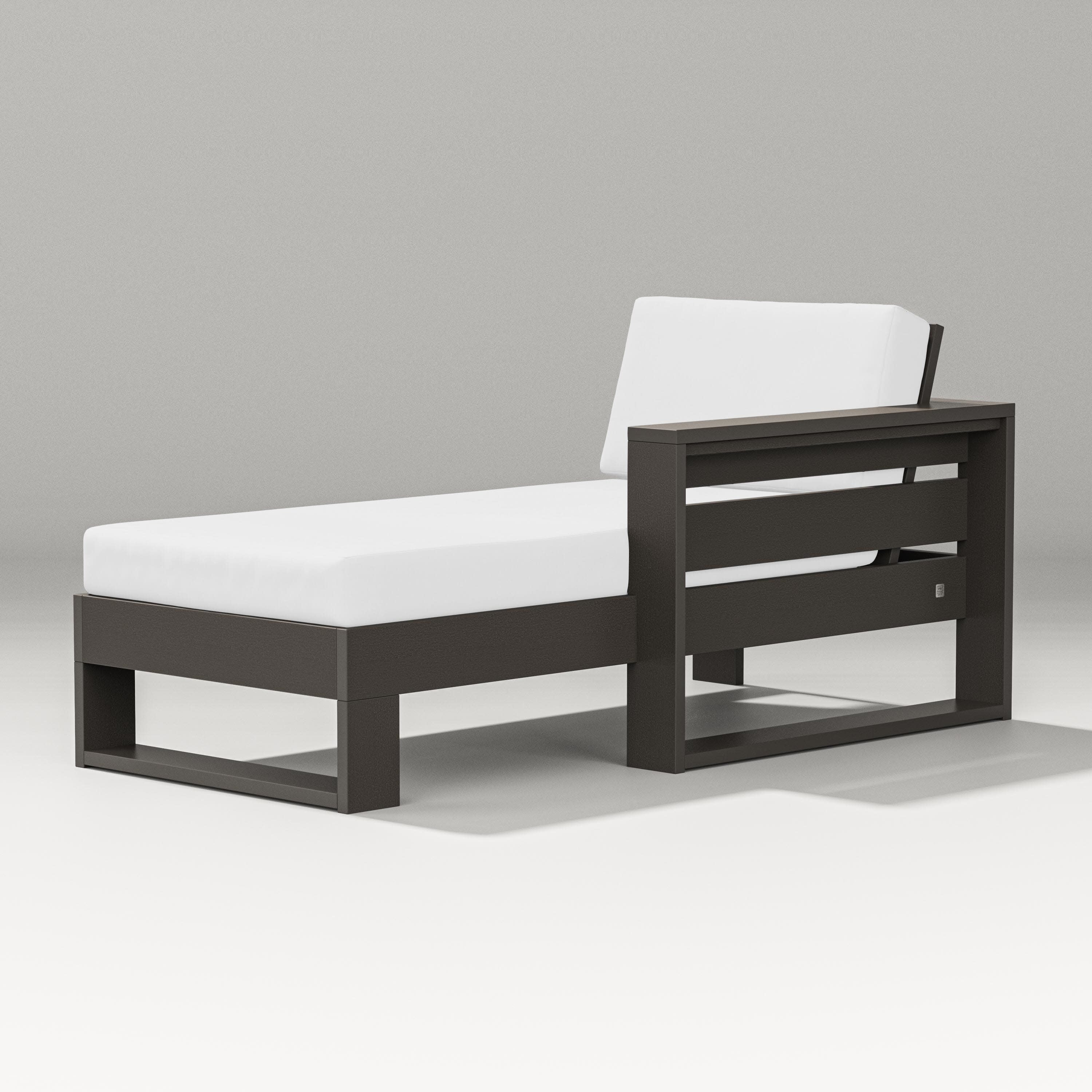 Latitude Modular Right Arm Chaise in Vintage Coffee / Natural