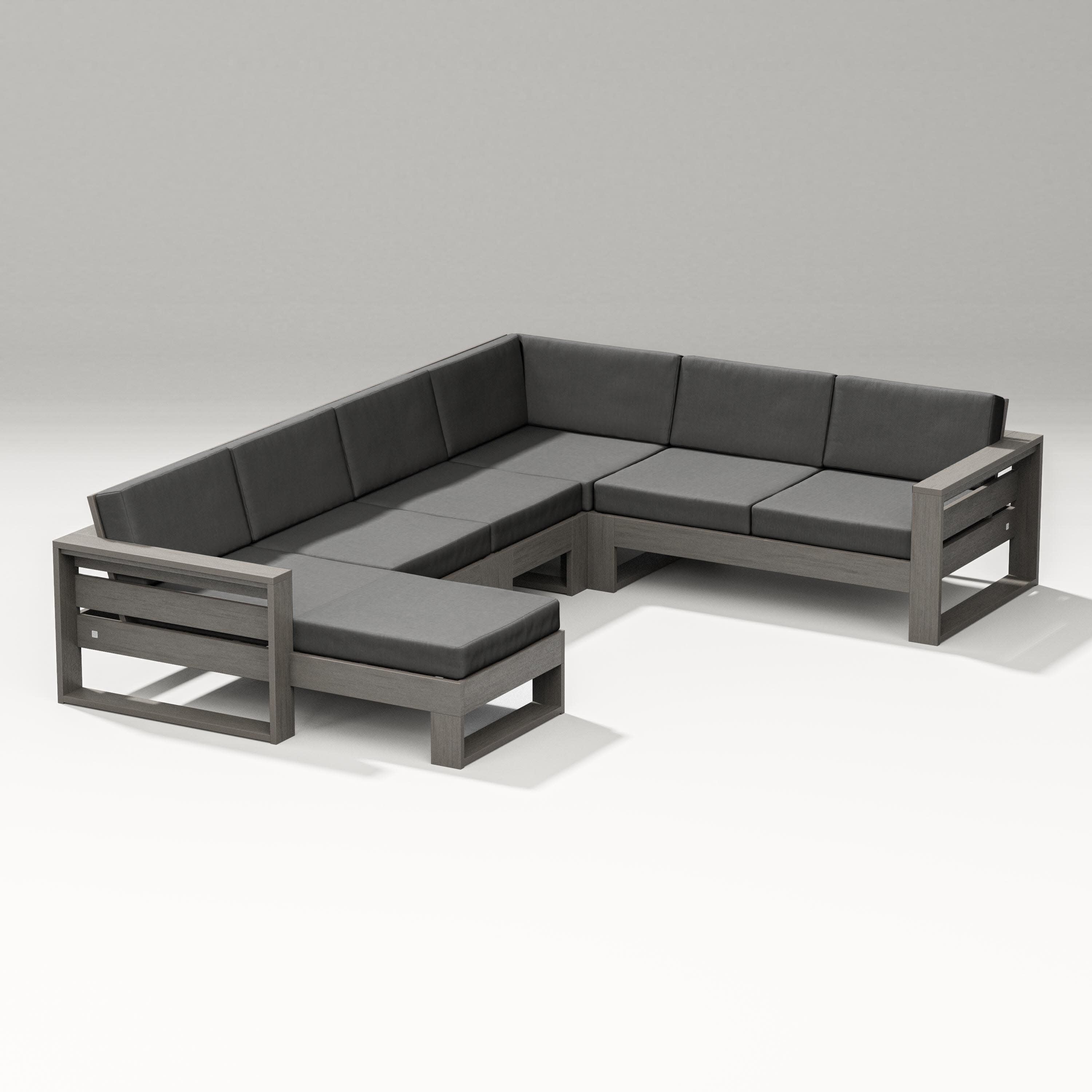 Latitude Corner Sectional with Left Chaise in Driftwood / Spectrum Carbon