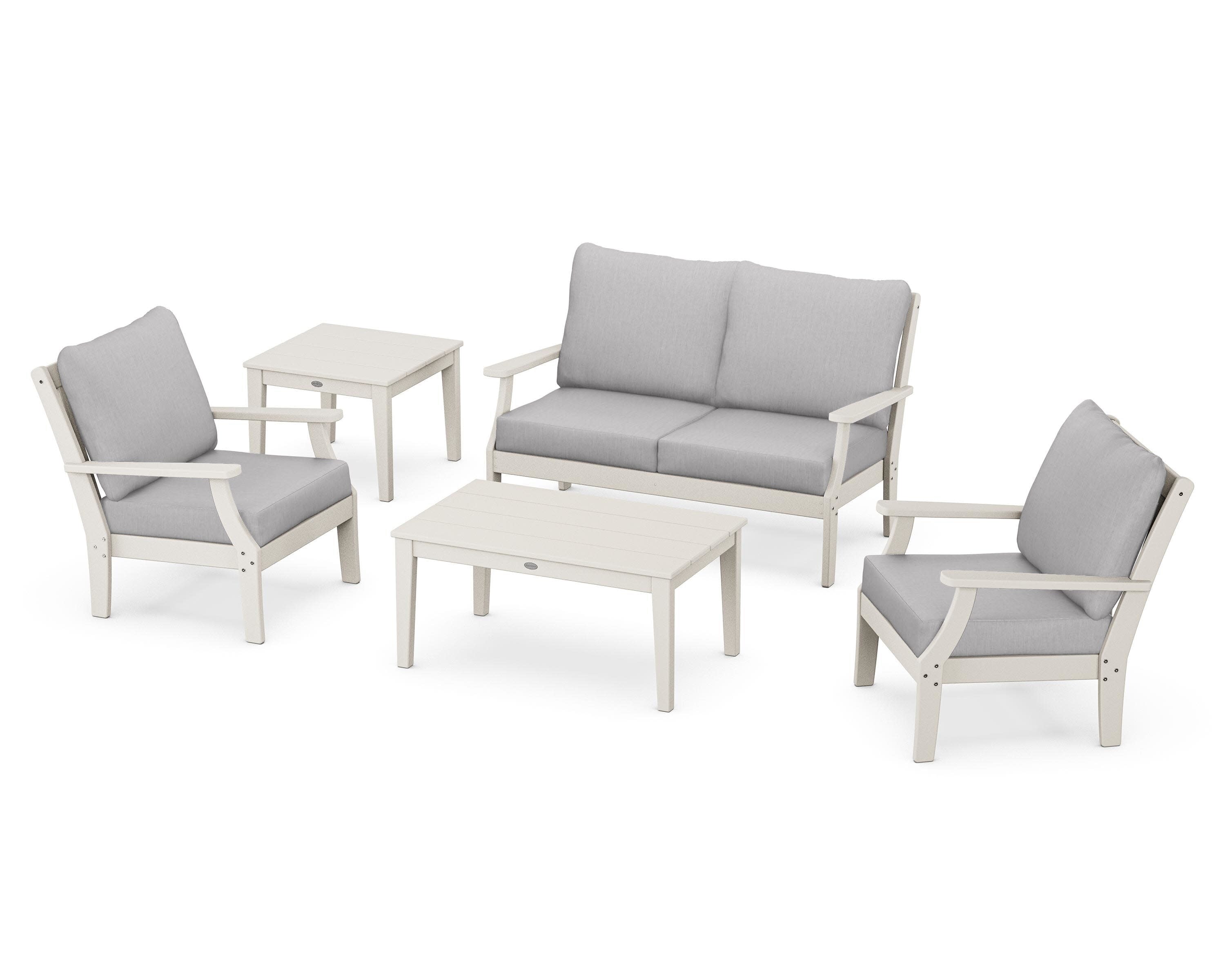 Braxton 5-Piece Deep Seating Set in Sand / Granite