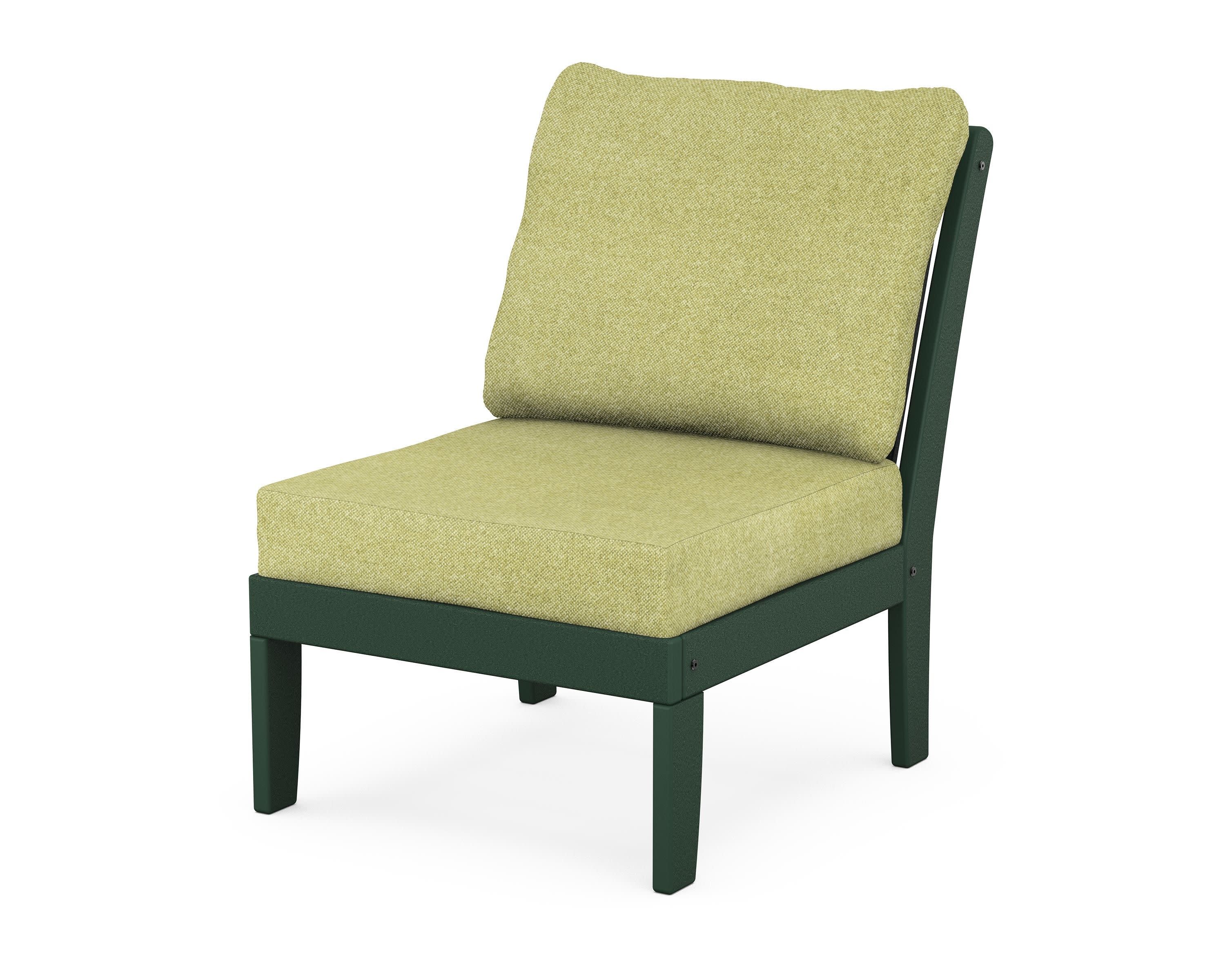 Braxton Modular Armless Chair in Green / Chartreuse Boucle