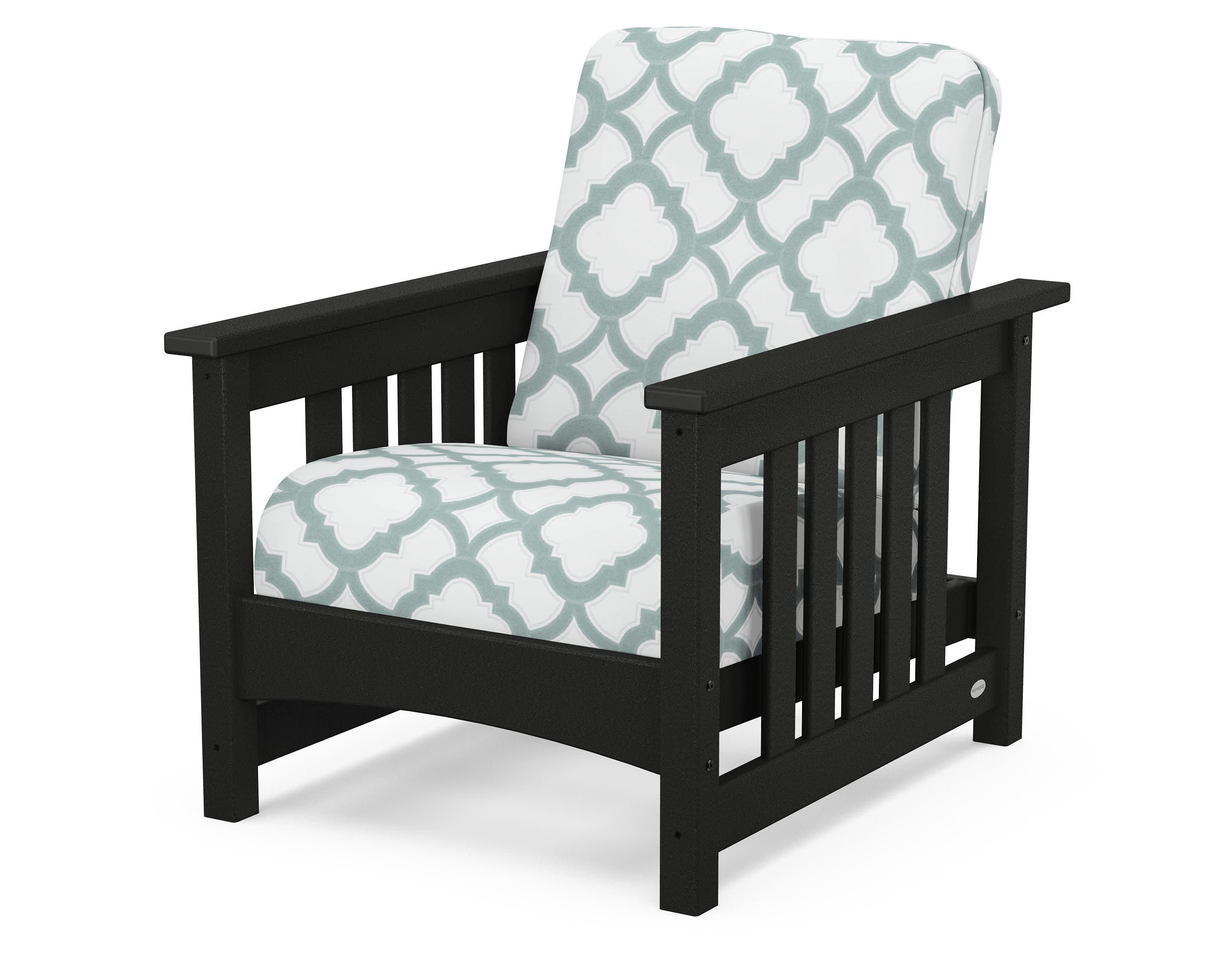 Club Mission Chair in Black / Trellis Glacier Spa