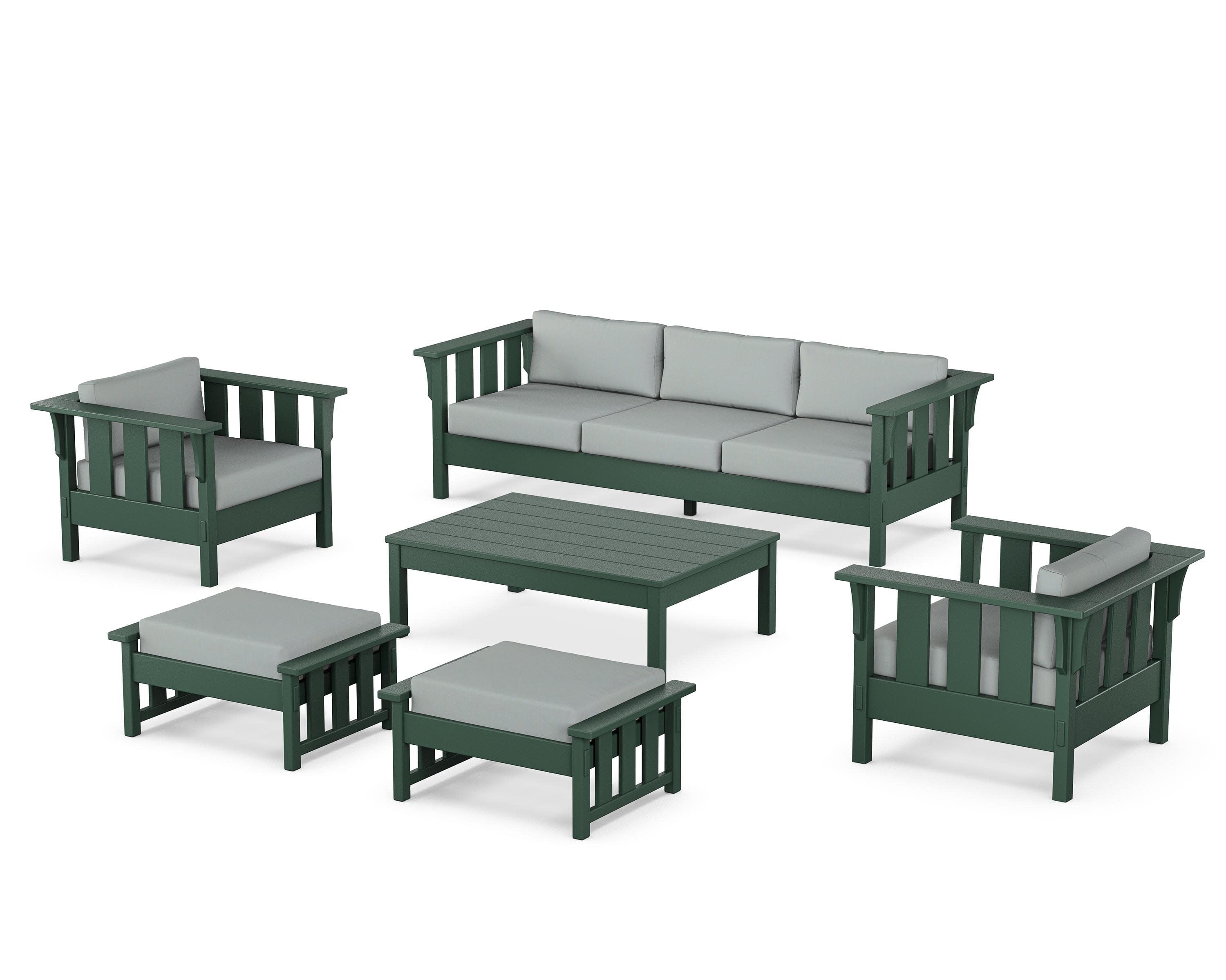 Acadia 6-Piece Lounge Sofa Set in Green / Spa