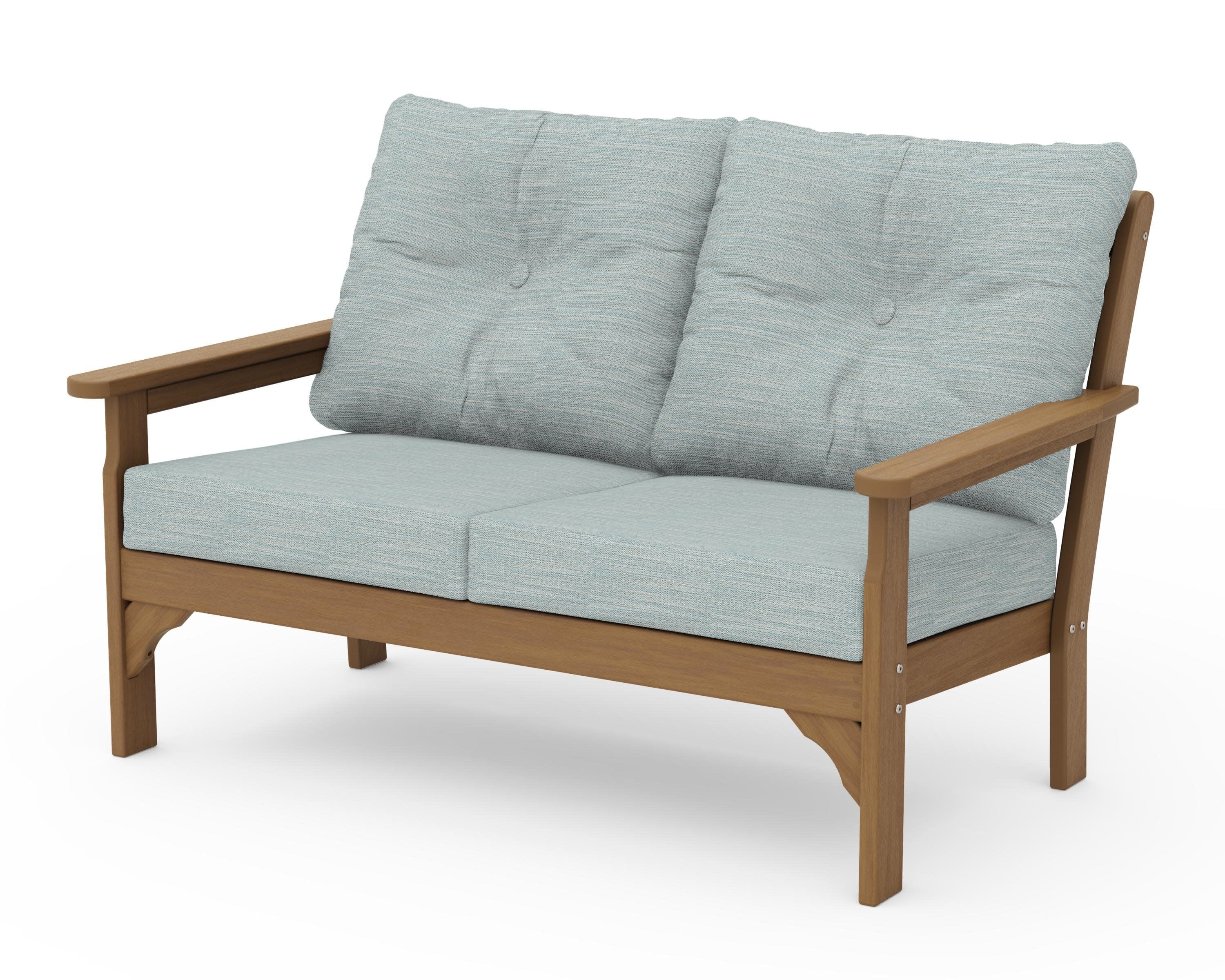 Vineyard Deep Seating Loveseat in Natural / Soothe Mist