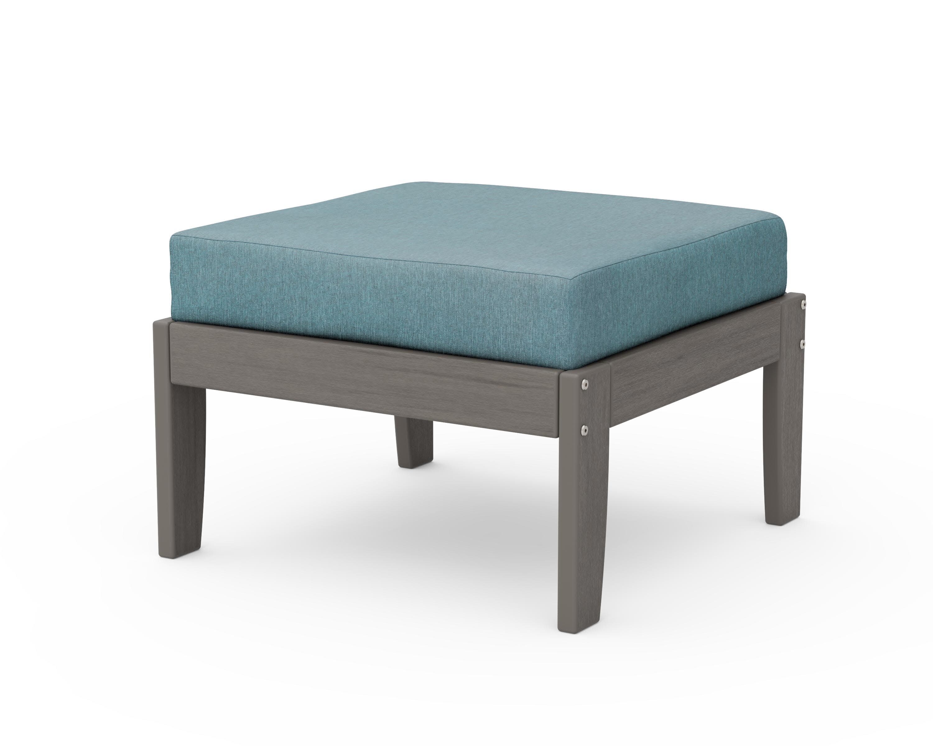 Modular Ottoman - Classic in Driftwood / Ocean Teal