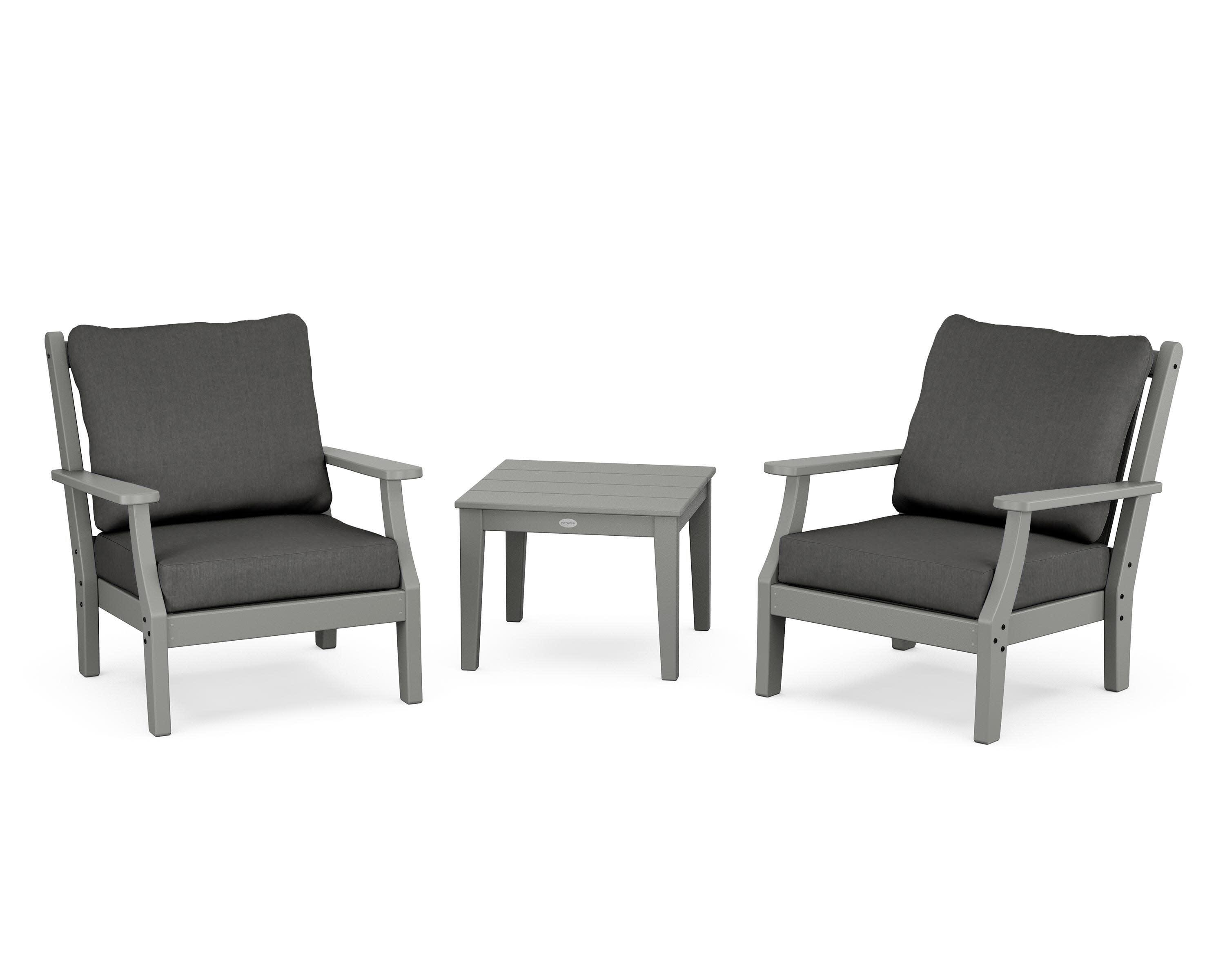 Wovendale 3-Piece Deep Seating Set in Slate Grey / Spectrum Carbon