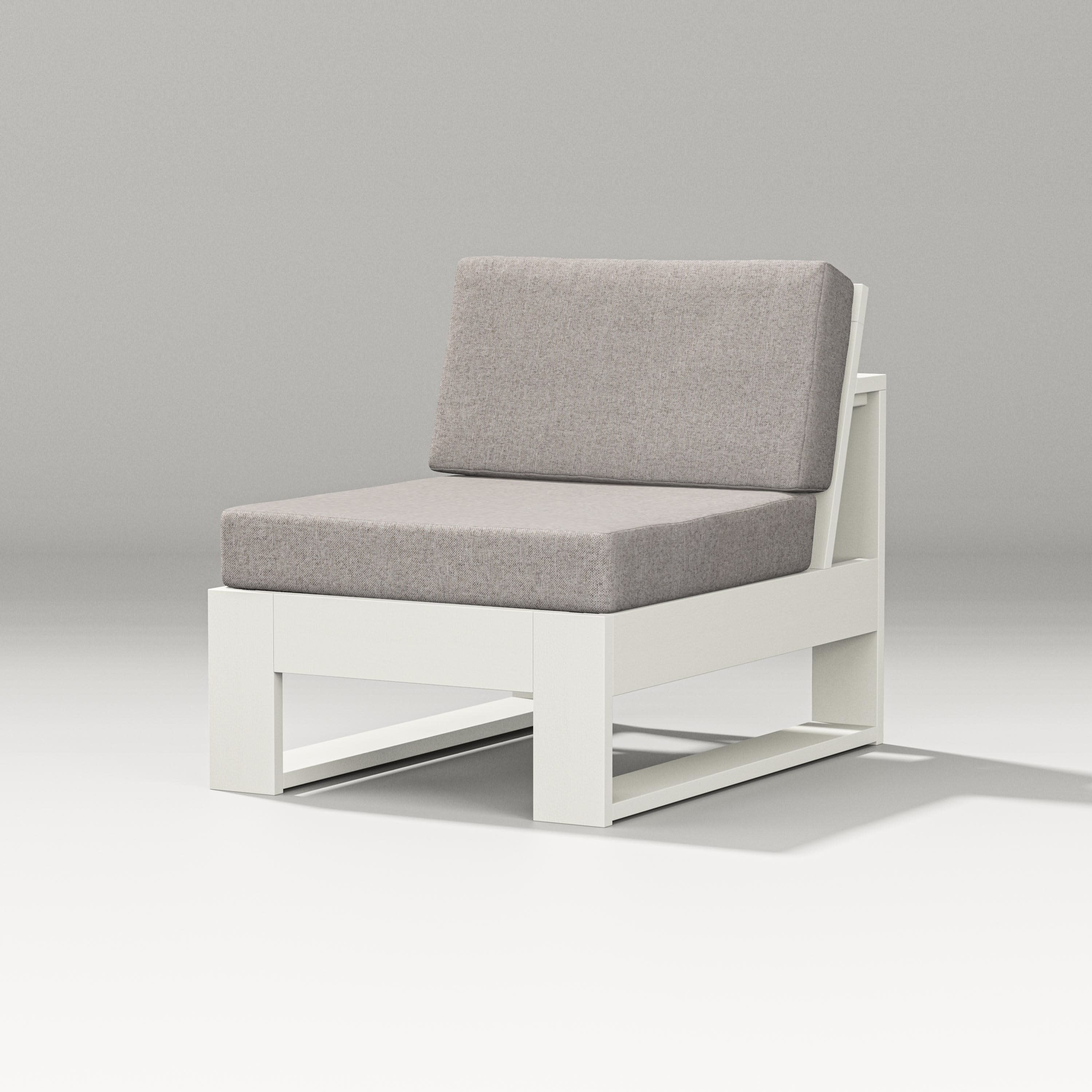 Latitude Modular Armless Chair in Vintage White / Weathered Tweed