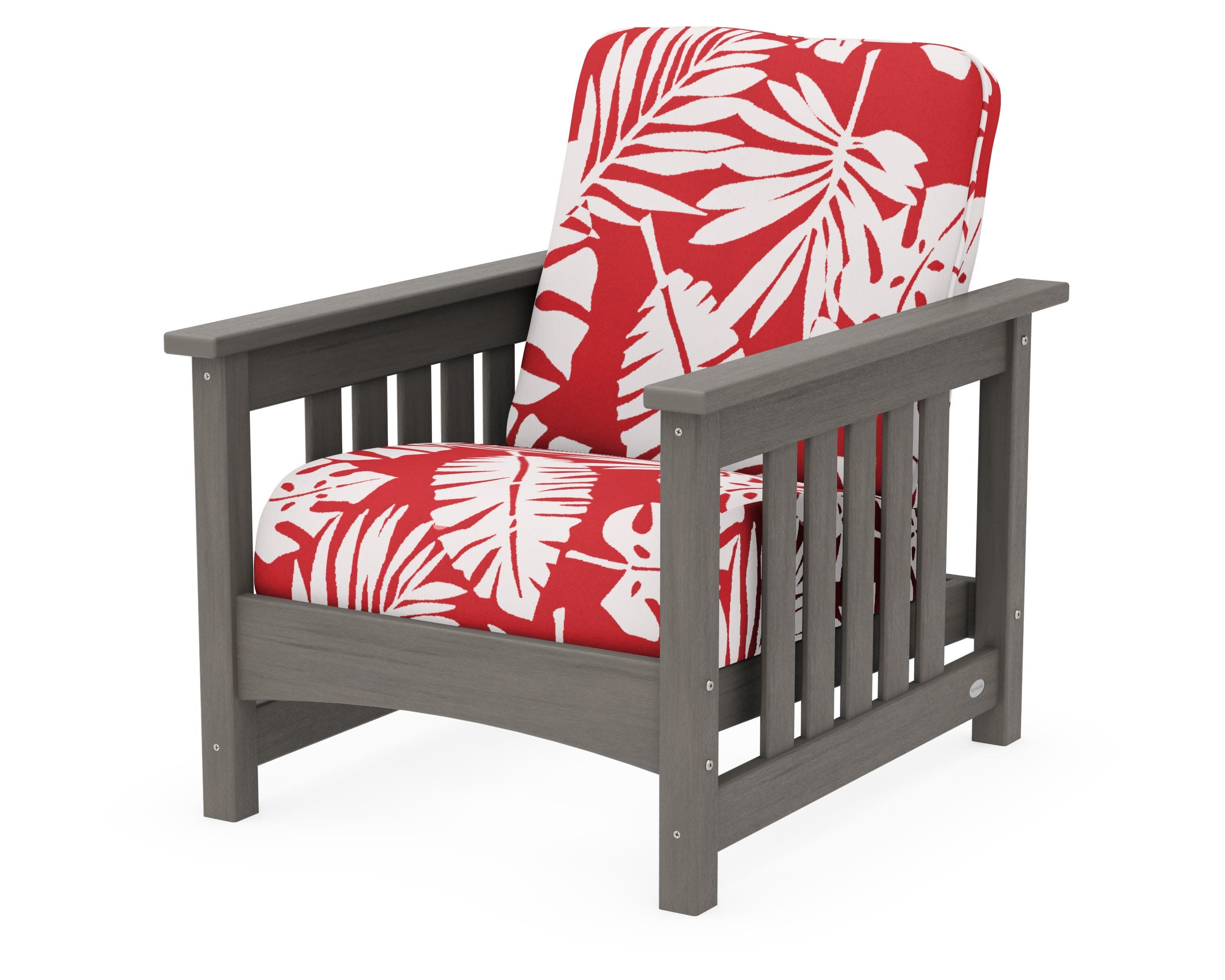 Club Mission Chair in Driftwood / Leaf Crimson