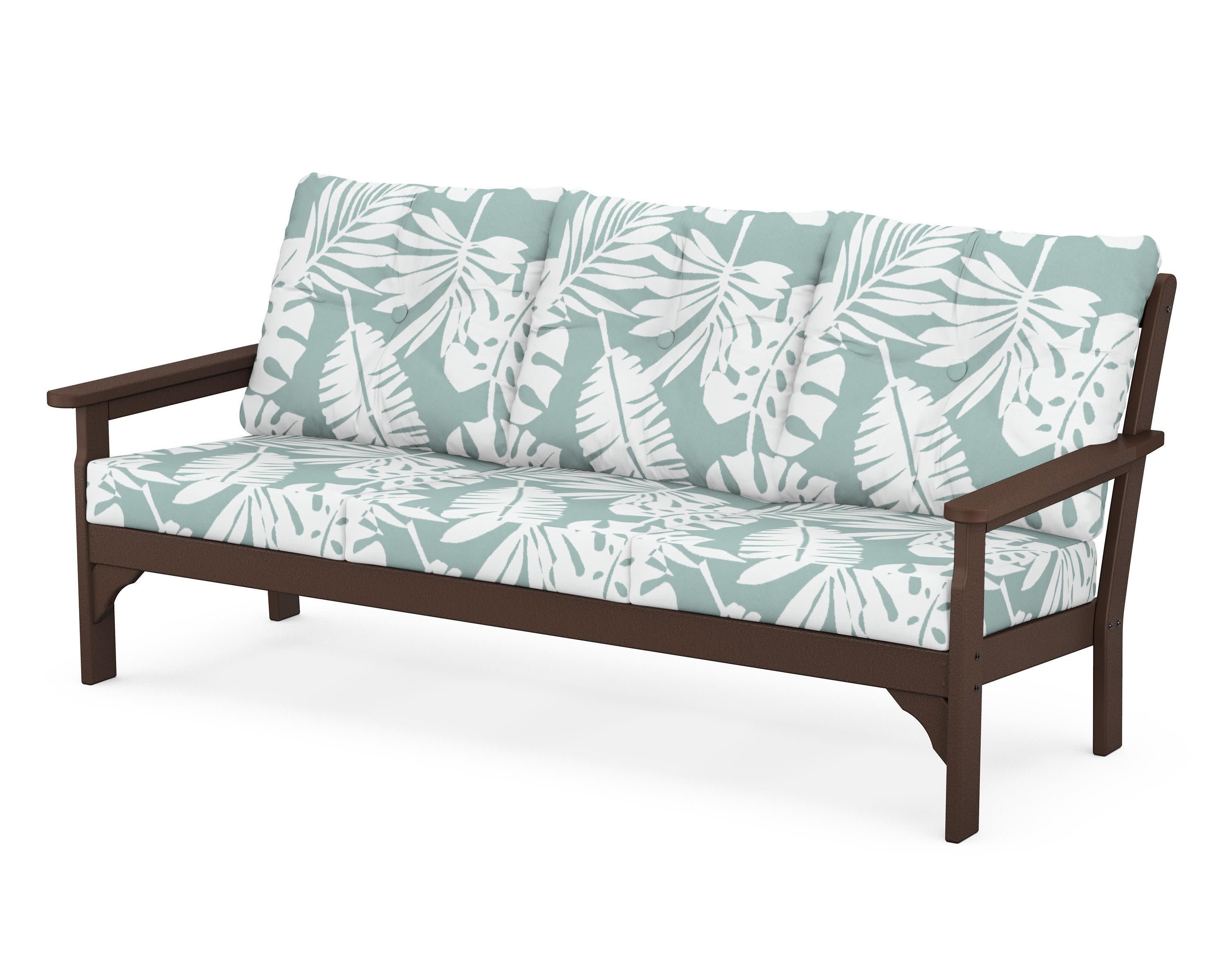 Vineyard Deep Seating Sofa in Mahogany / Leaf Glacier Spa