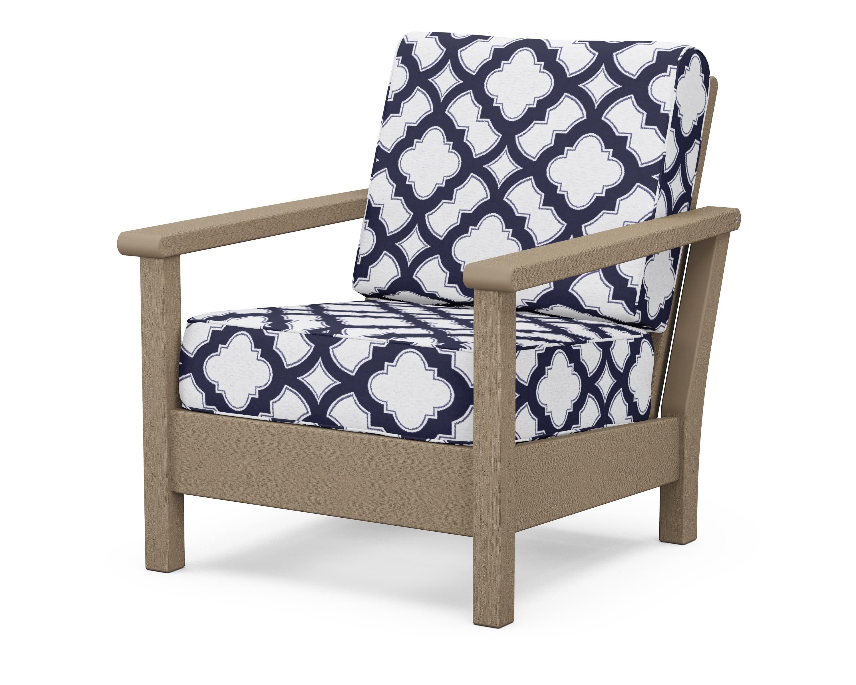 Harbour Deep Seating Chair in Vintage Sahara / Trellis Navy