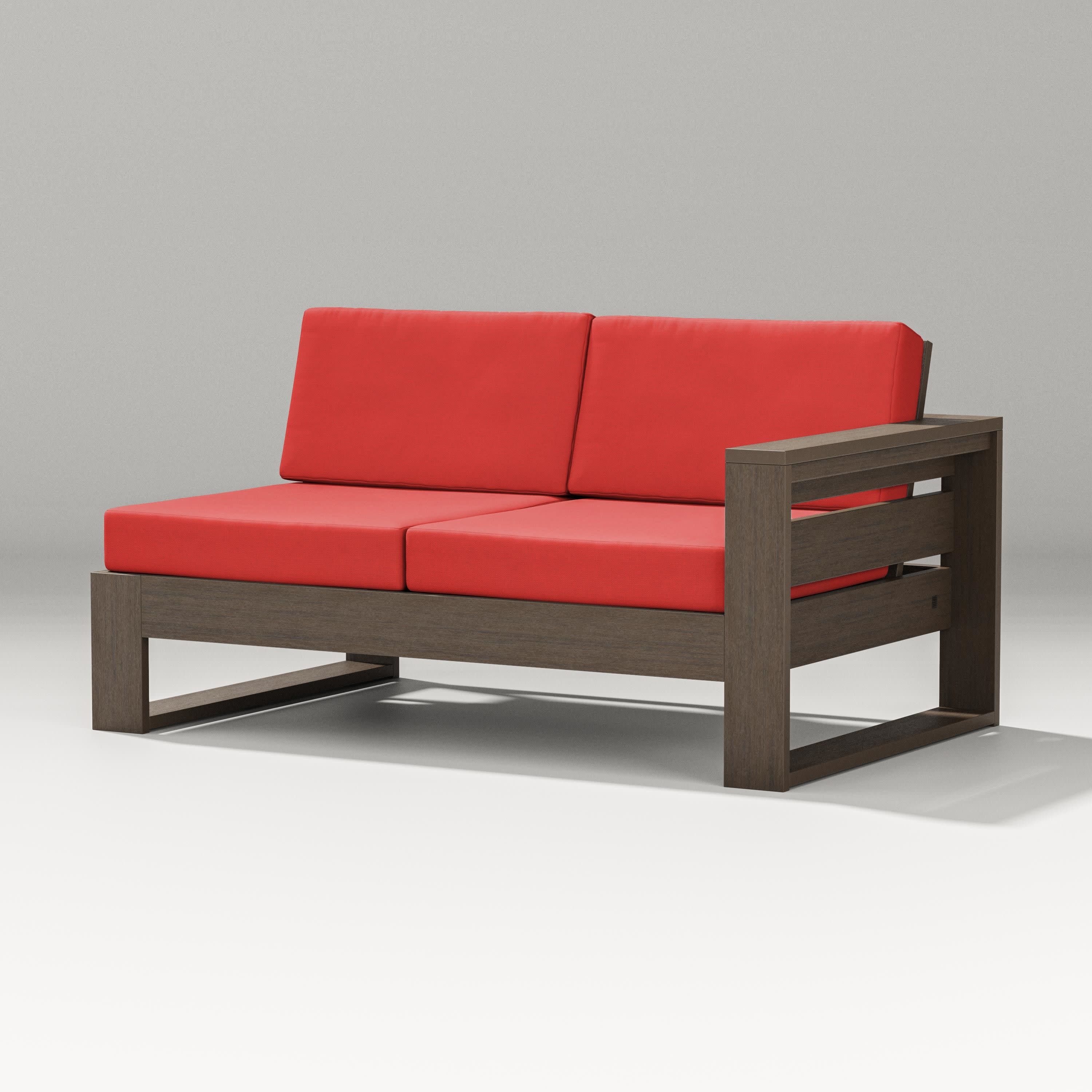 Latitude Modular Right Arm Loveseat in Kona / Crimson Linen