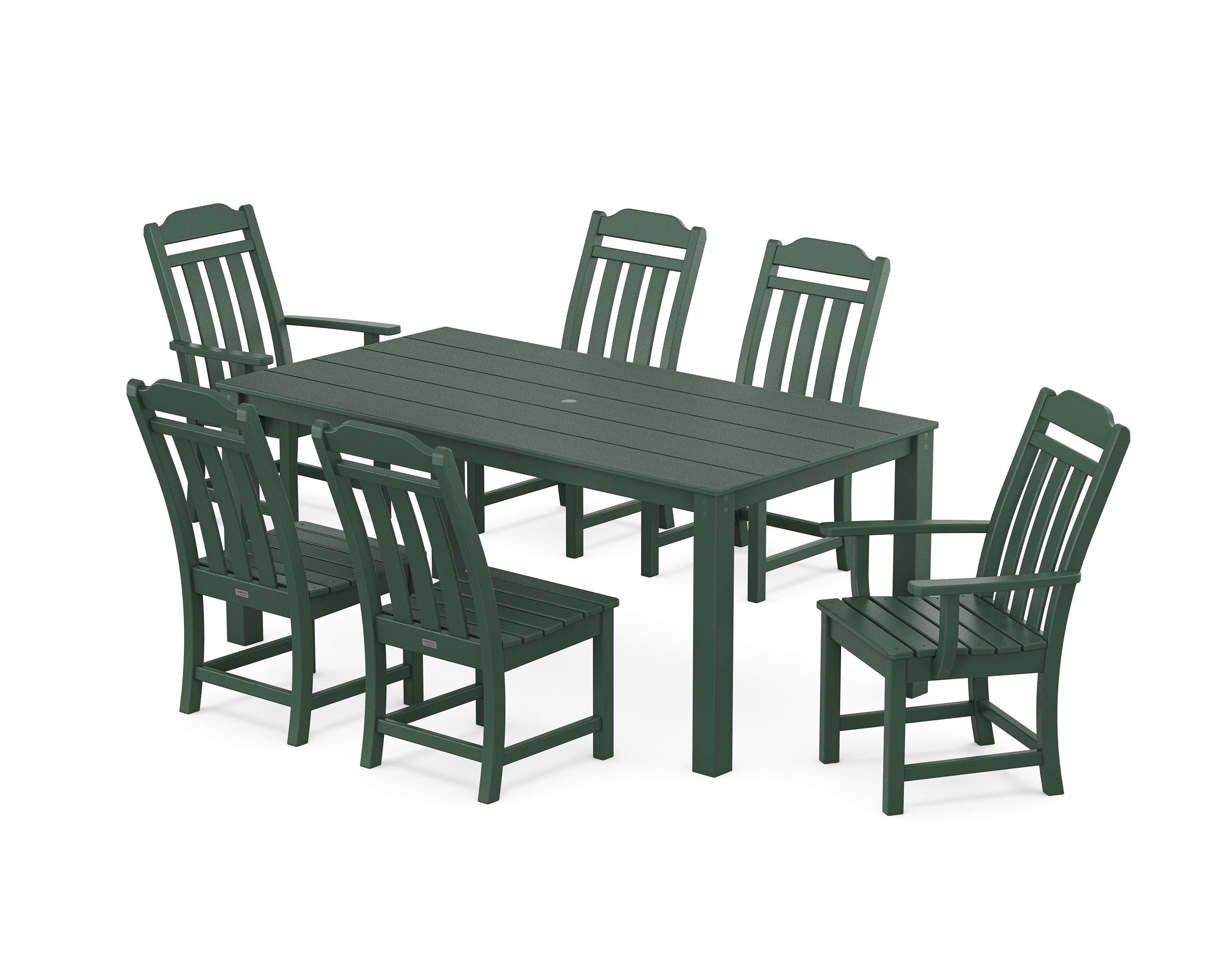Cottage 7-Piece Parsons Dining Set in Green