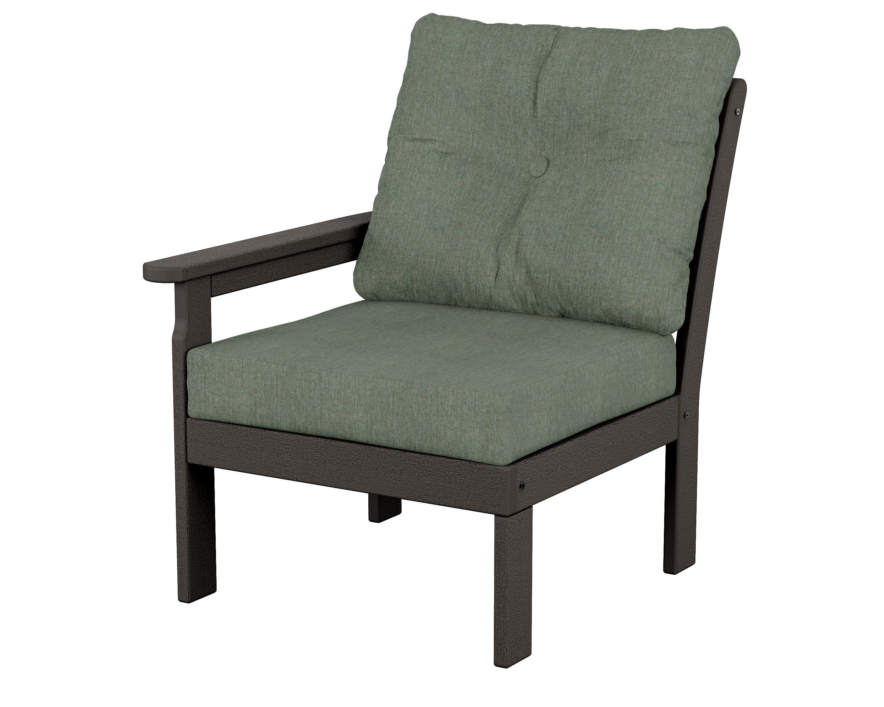 Vineyard Modular Left Arm Chair in Vintage Coffee / Cast Sage