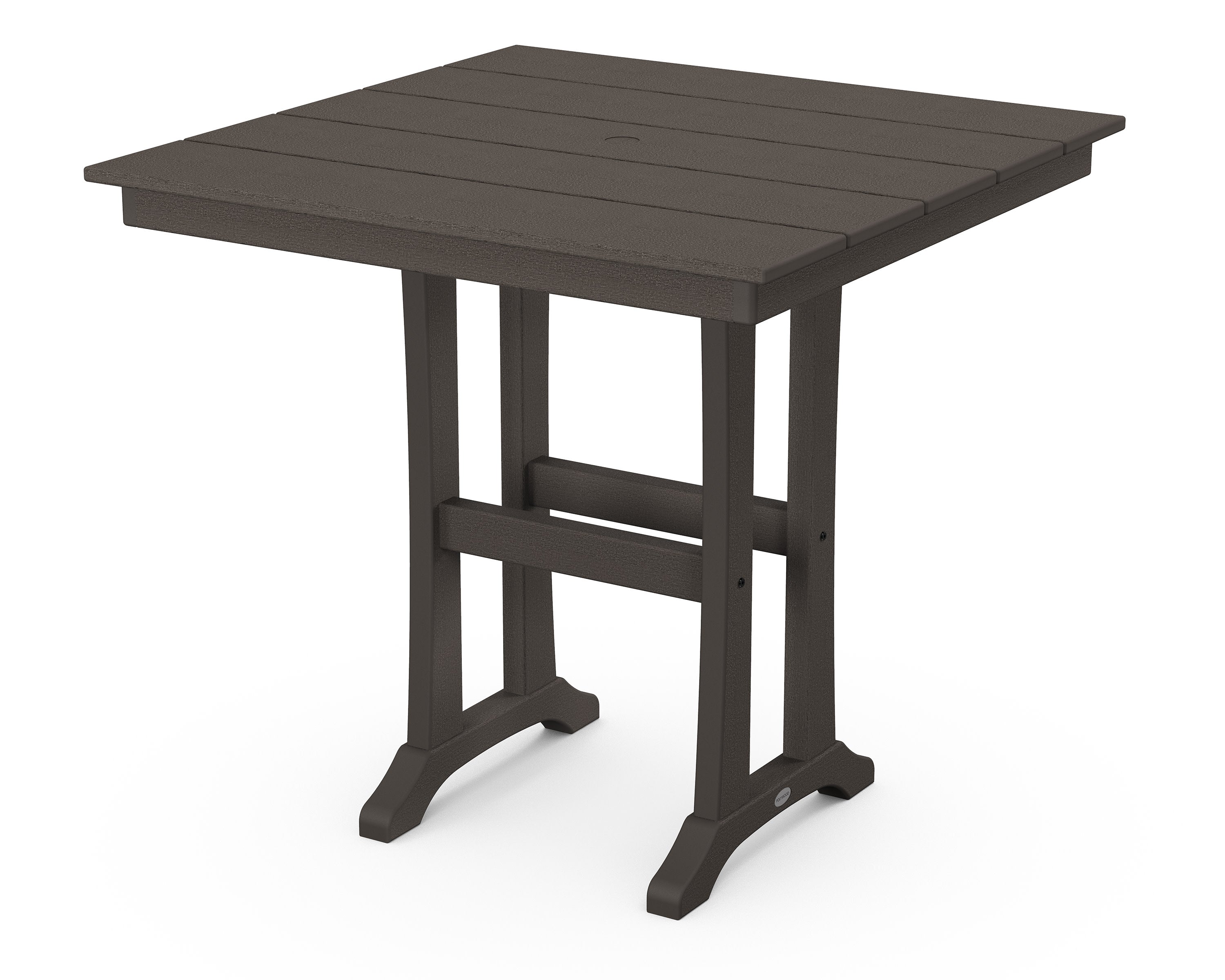 Farmhouse Trestle 37" Counter Table in Vintage Coffee