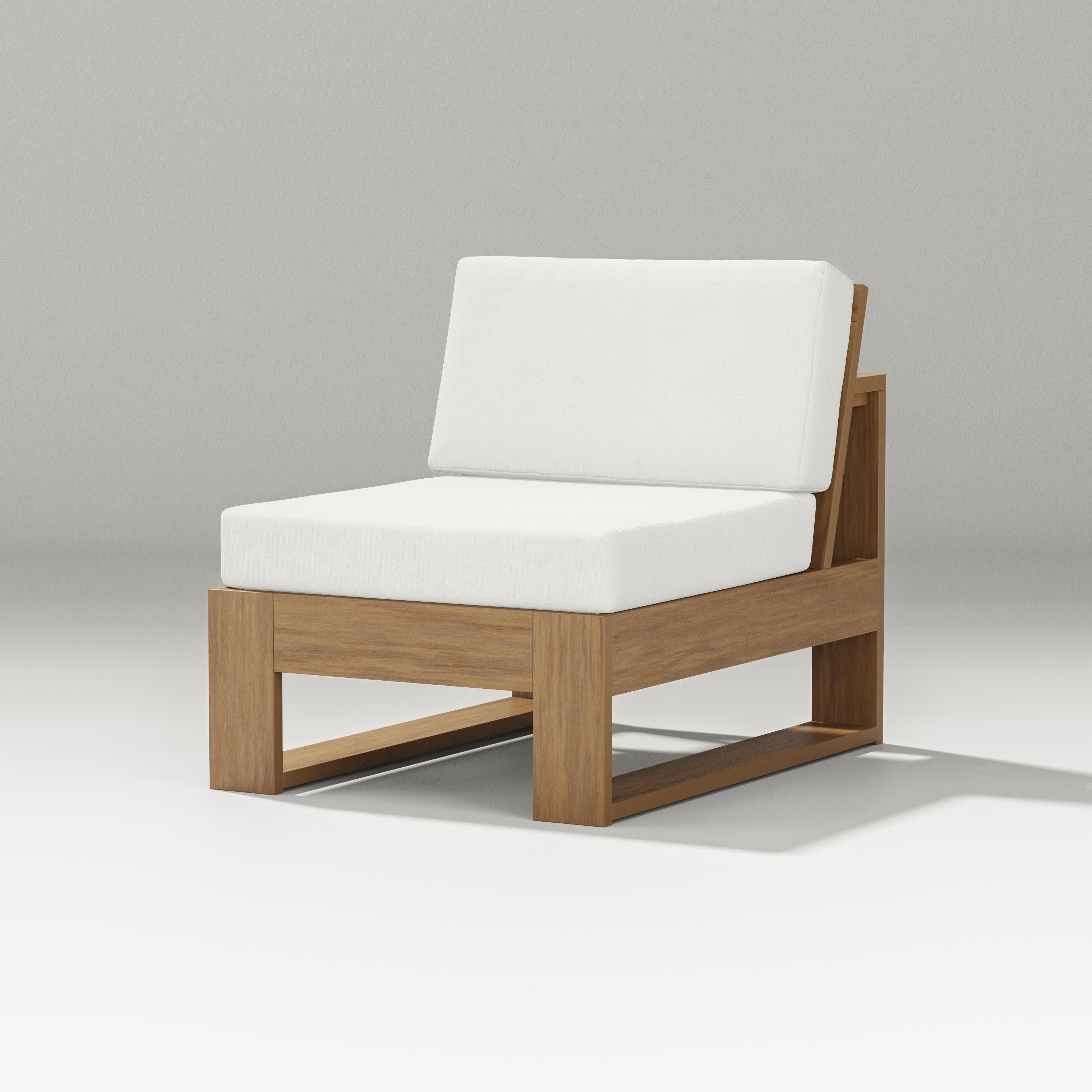 Latitude Modular Armless Chair in Natural / Natural Linen