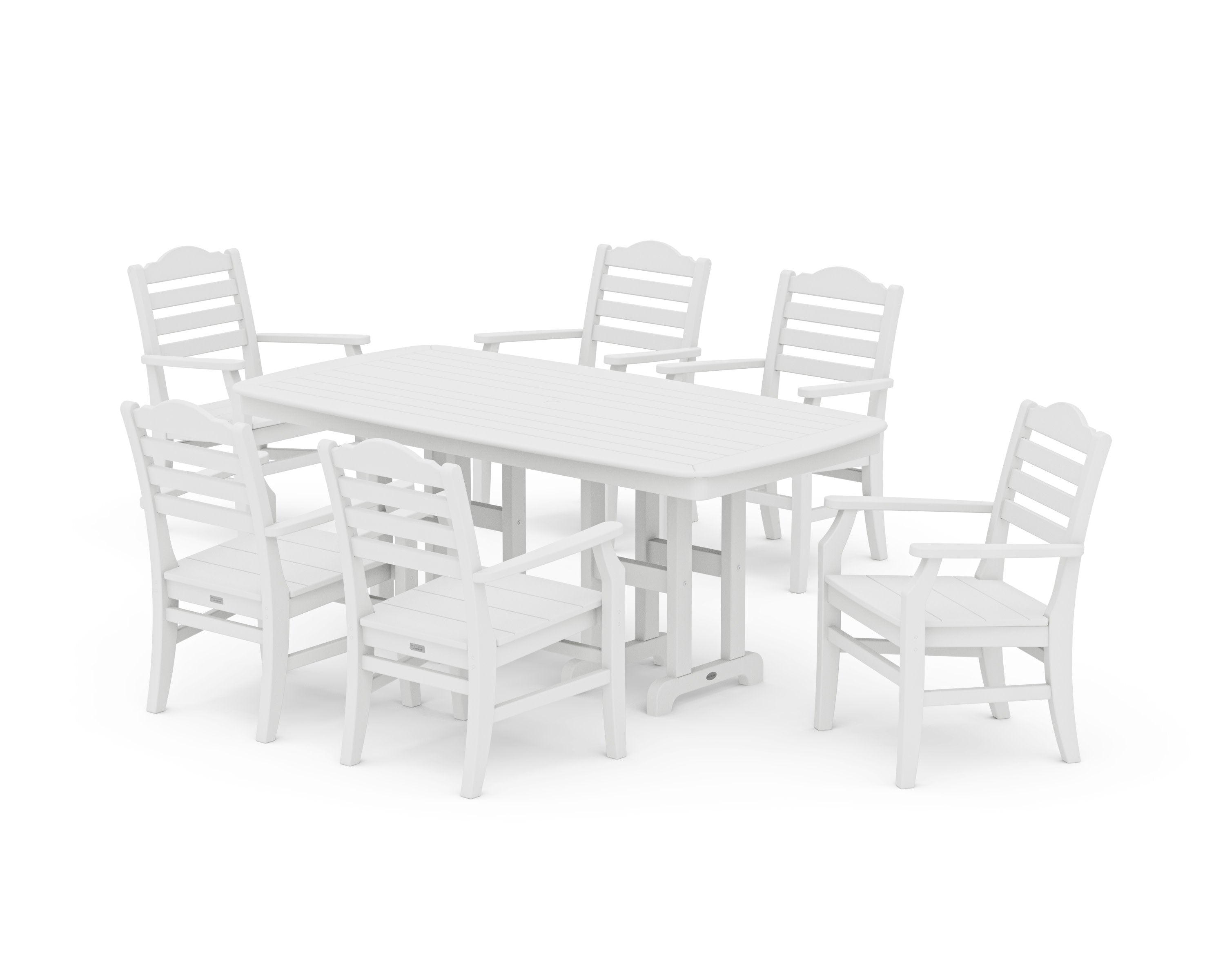 Savannah Arm Chair 7-Piece Dining Set in White