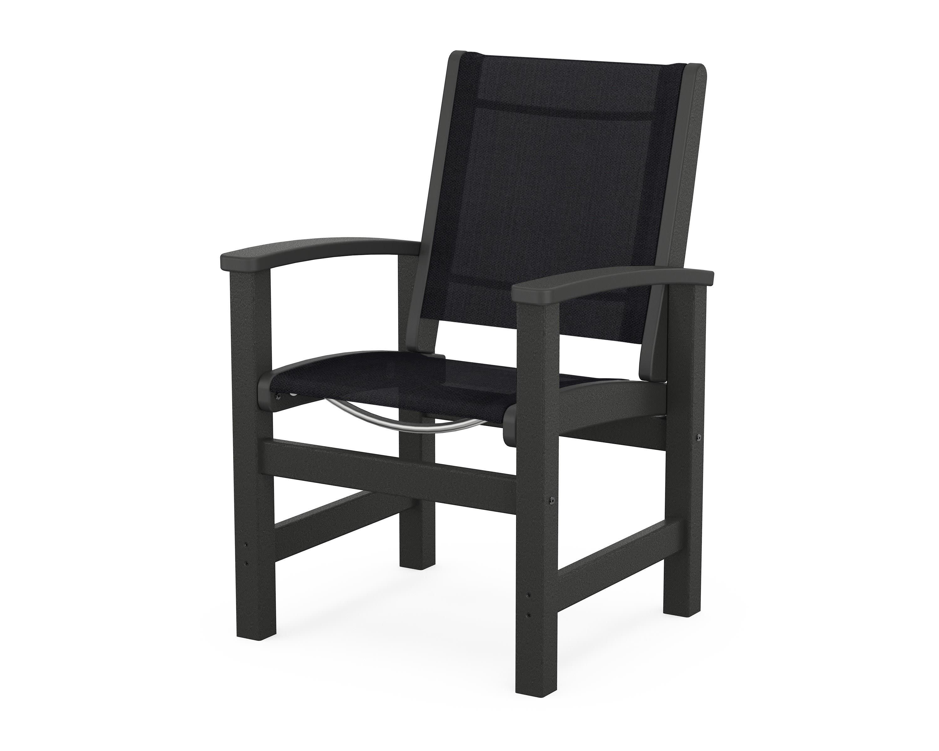 Coastal Dining Chair in Black / Black Sling