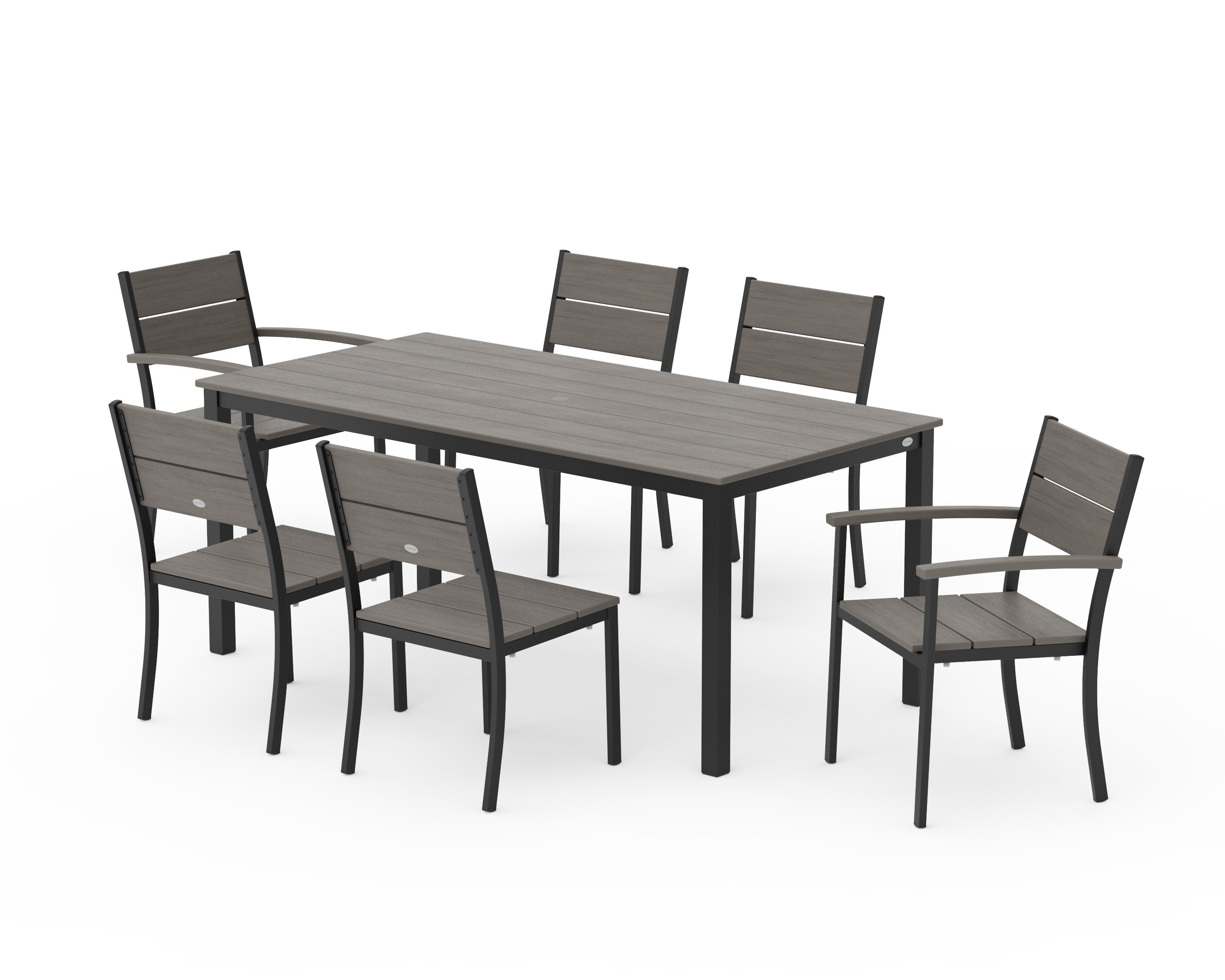 Main Street 7-Piece Dining Set in Black / Driftwood