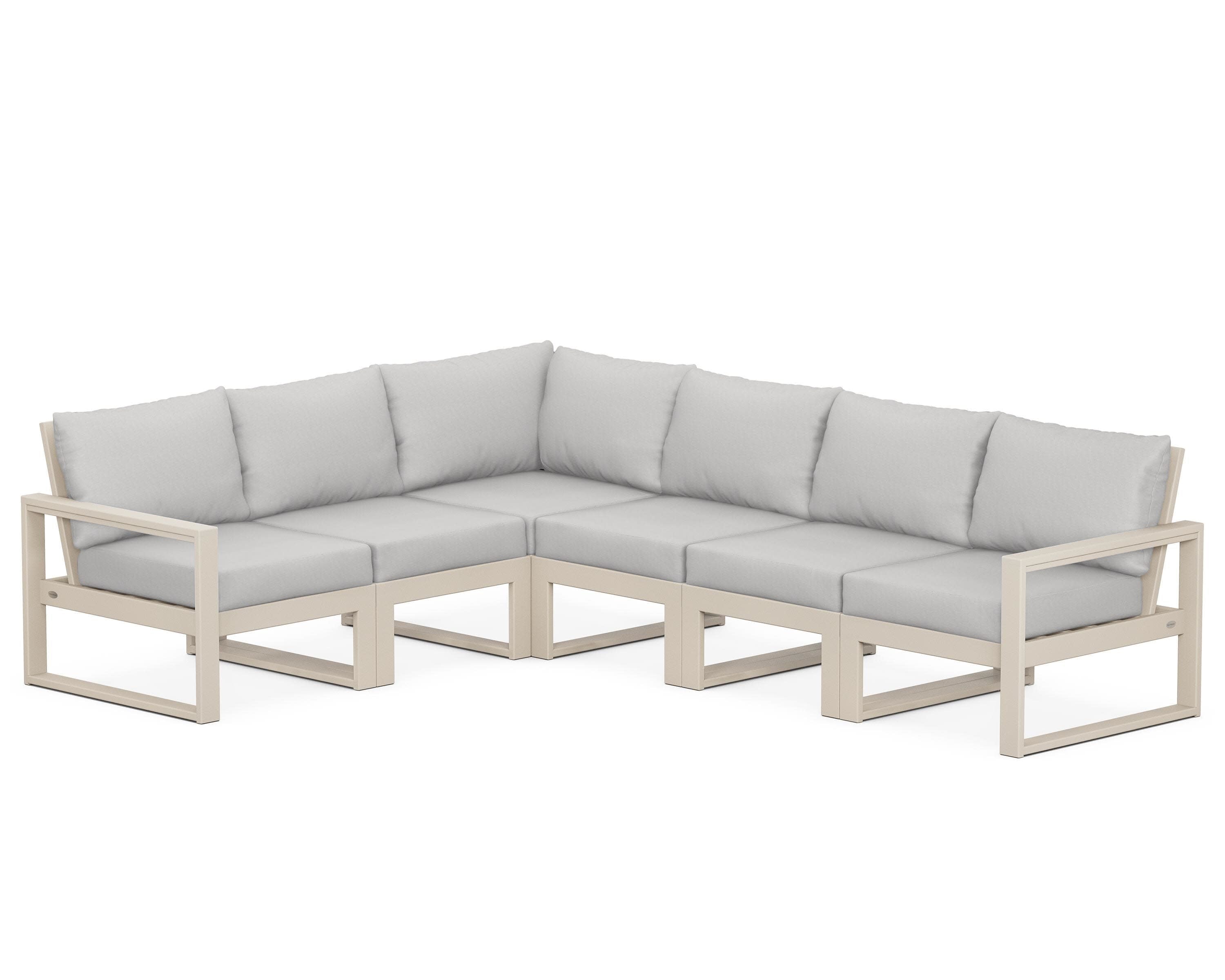 EDGE 6-Piece Modular Deep Seating Set in Sand / Diamond in the Rough