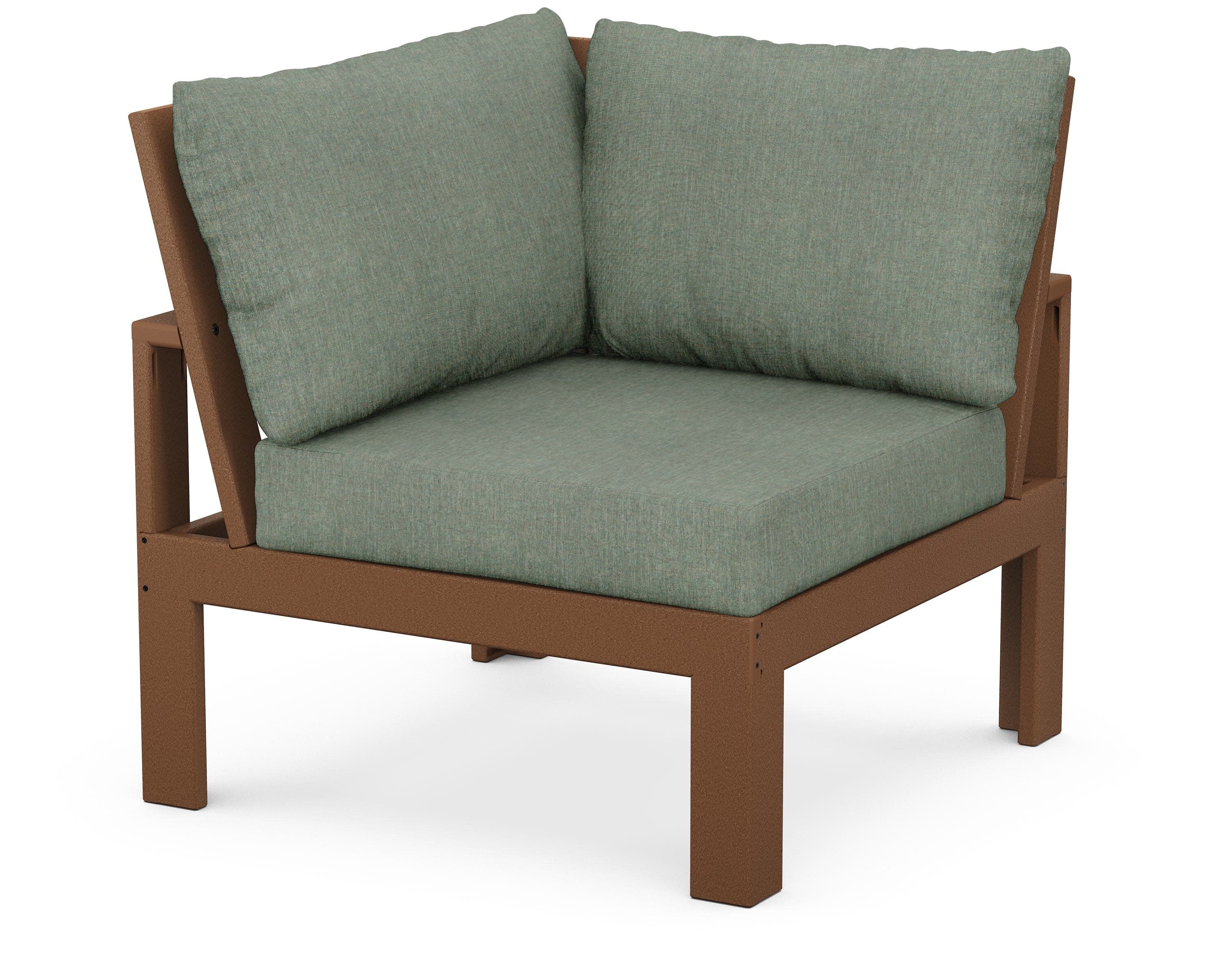Modular Corner Chair in Teak / Cast Sage