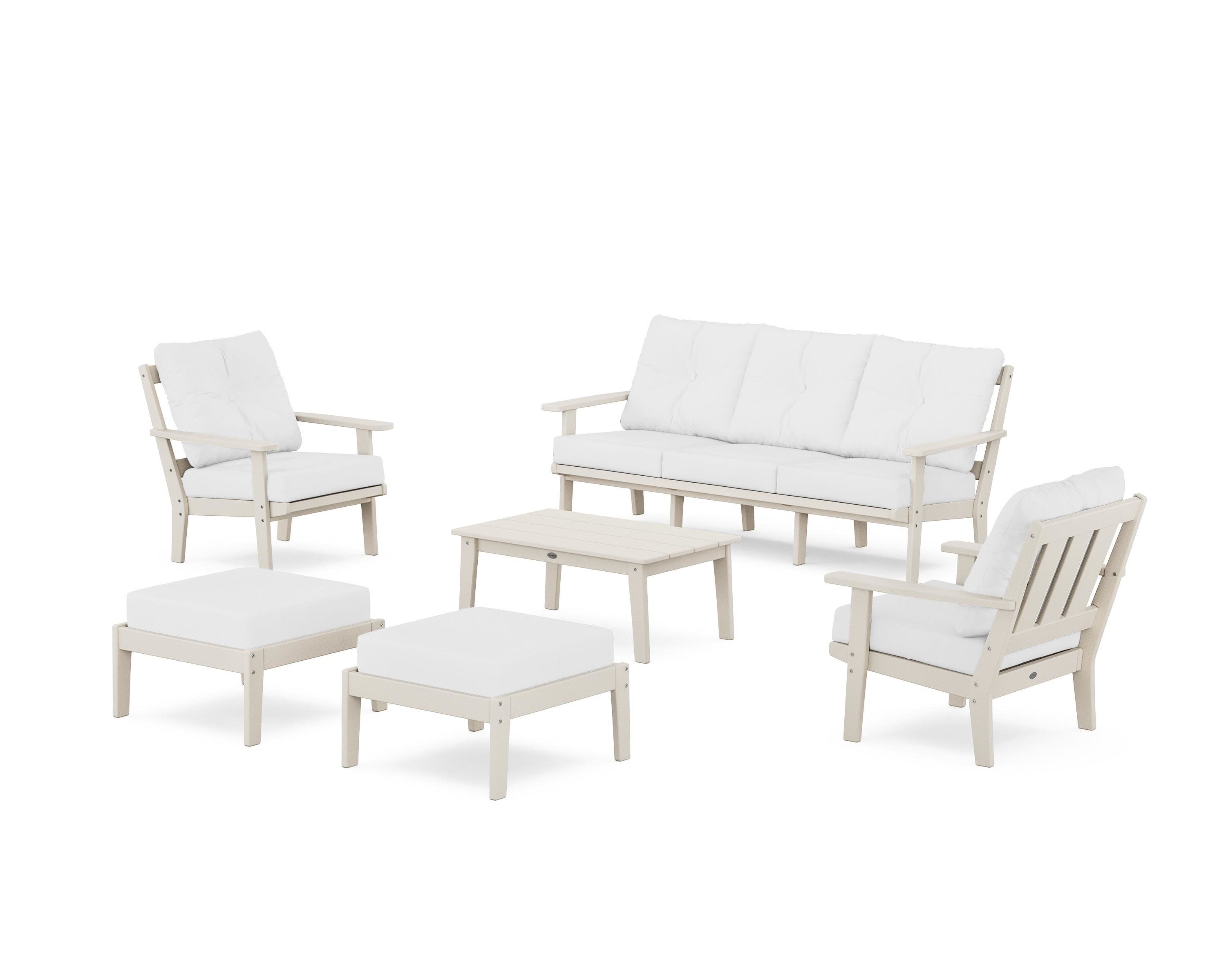 Oxford 6-Piece Lounge Sofa Set in Sand / Natural
