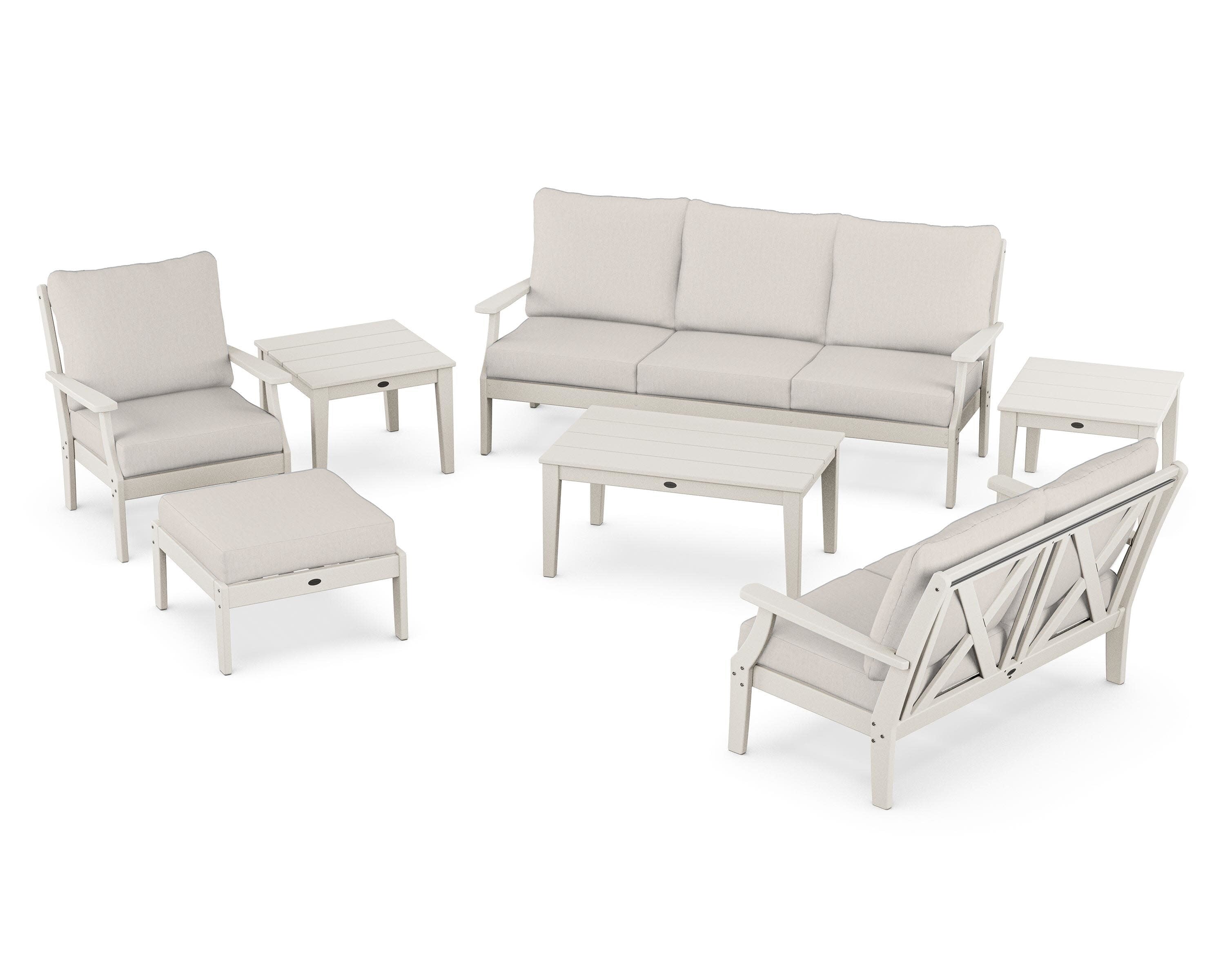 Braxton 7-Piece Deep Seating Set in Sand / Cast Ash