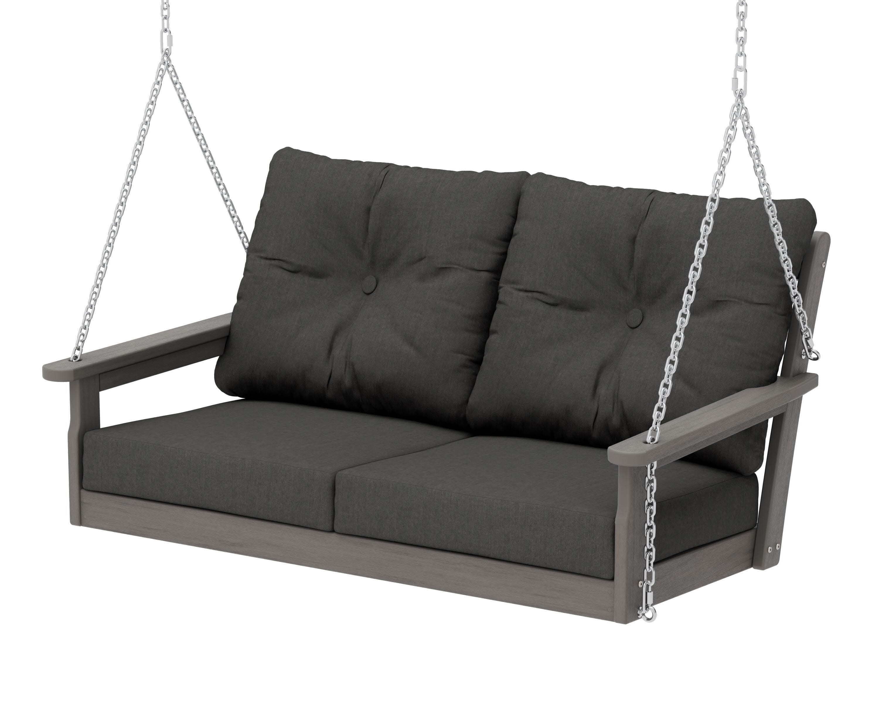 Vineyard Deep Seating Swing in Driftwood / Spectrum Carbon