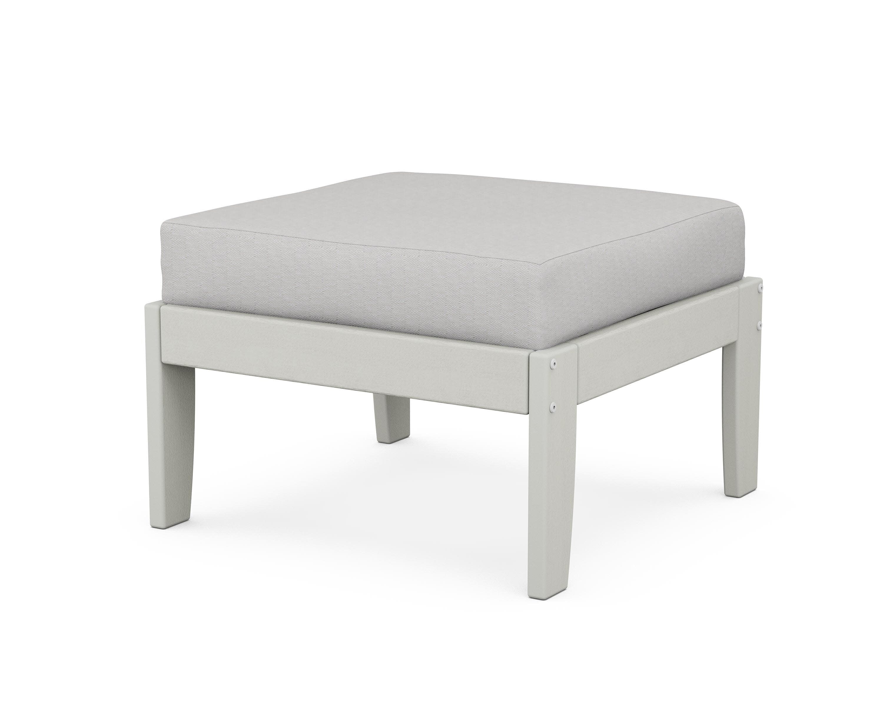 Modular Ottoman - Classic in Vintage White / Diamond in the Rough