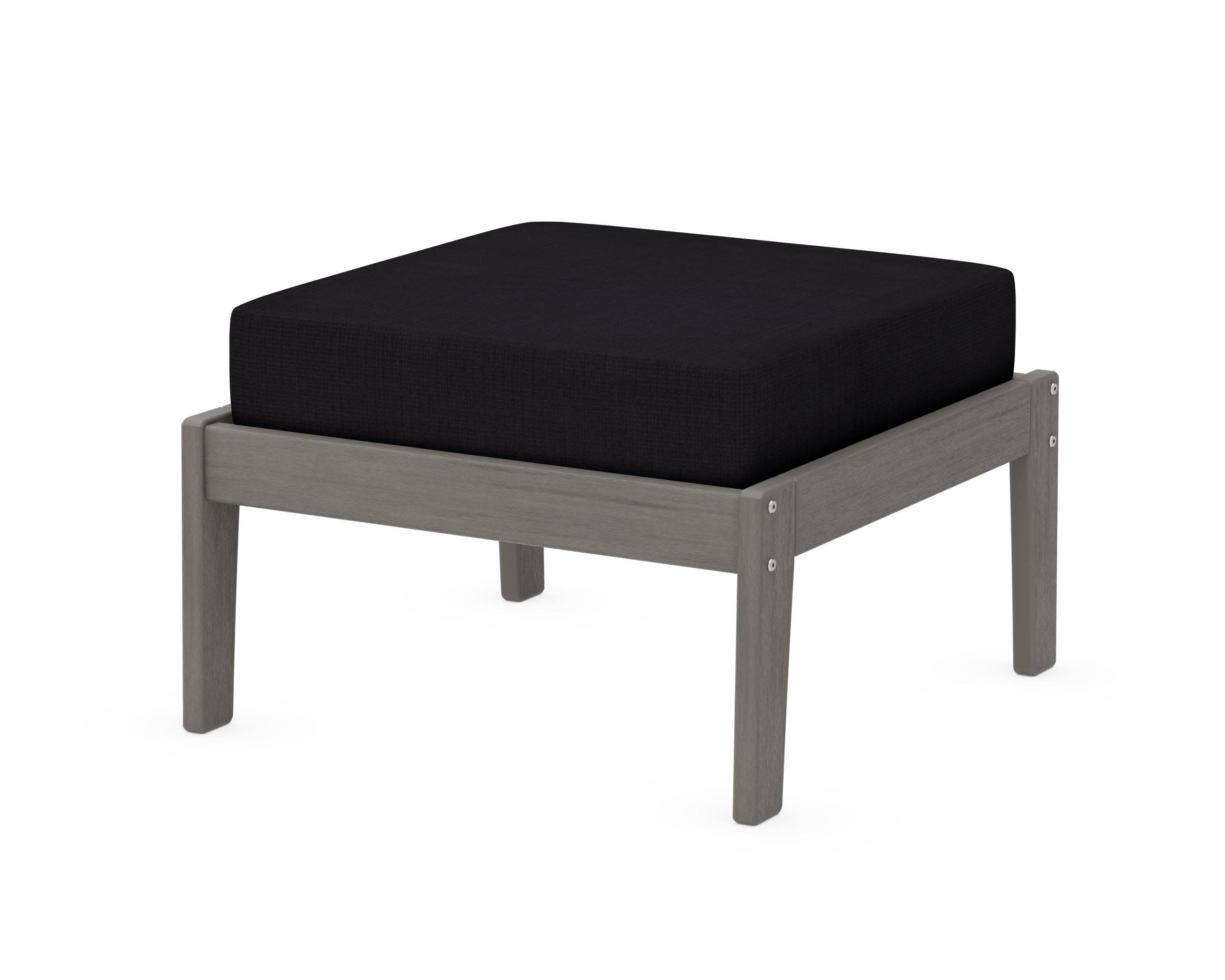 Deep Seating Ottoman in Driftwood / Midnight Linen