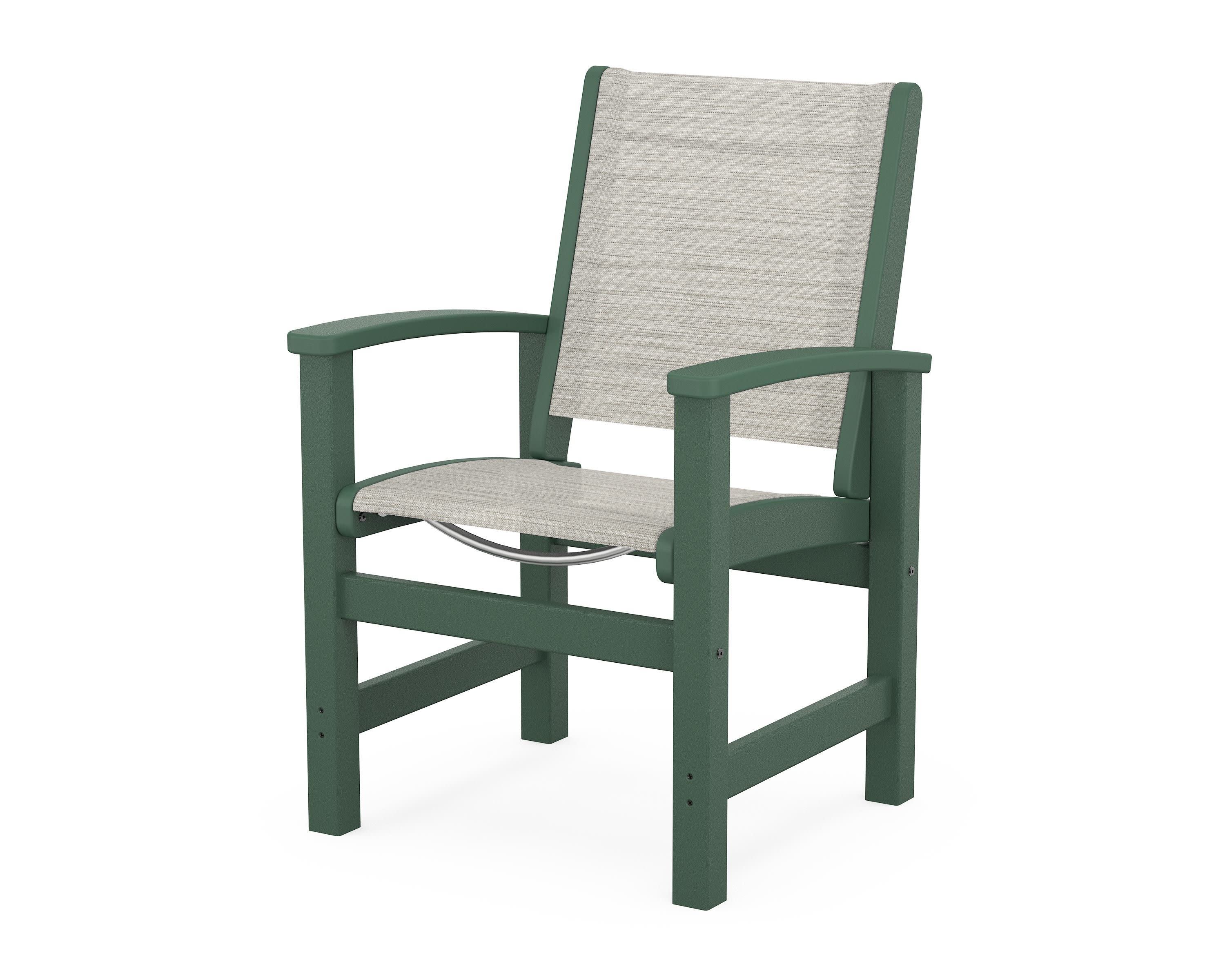 Coastal Dining Chair in Green / Birch Sling