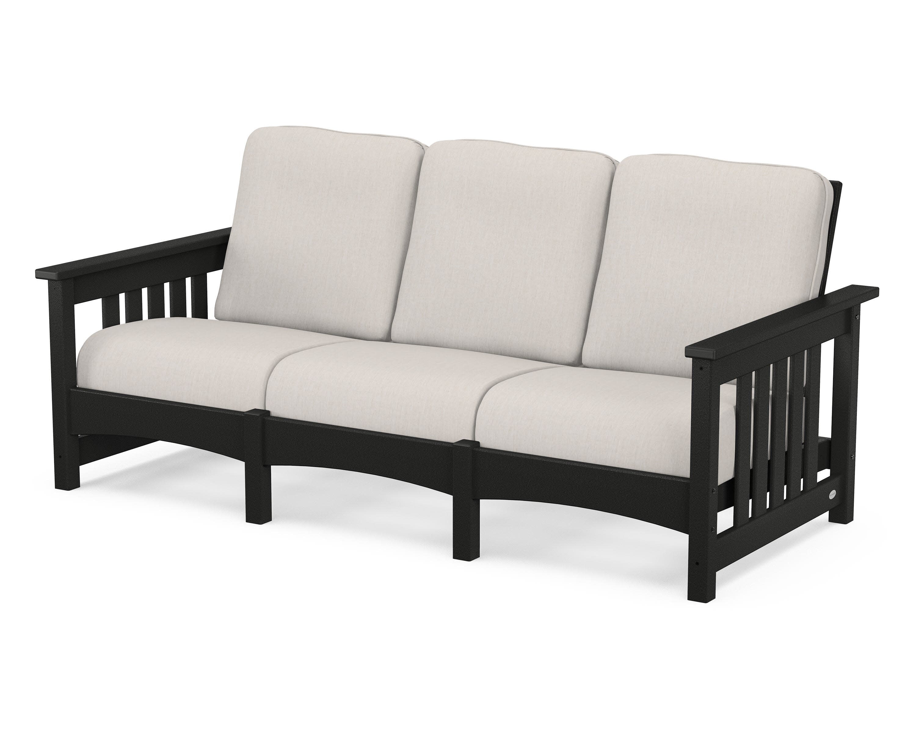 Club Mission Sofa in Black / Cast Ash