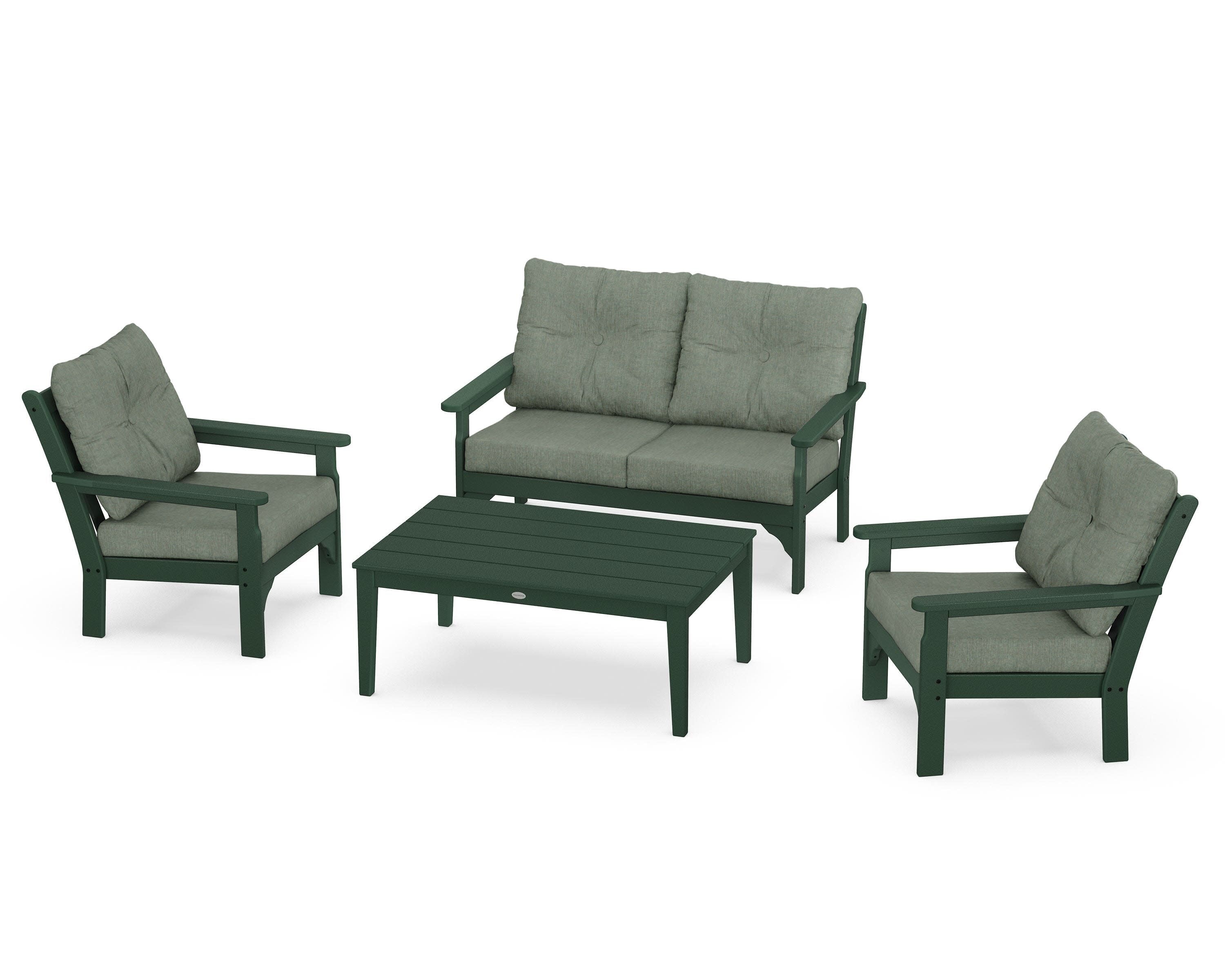 Vineyard 4-Piece Deep Seating Set in Green / Cast Sage